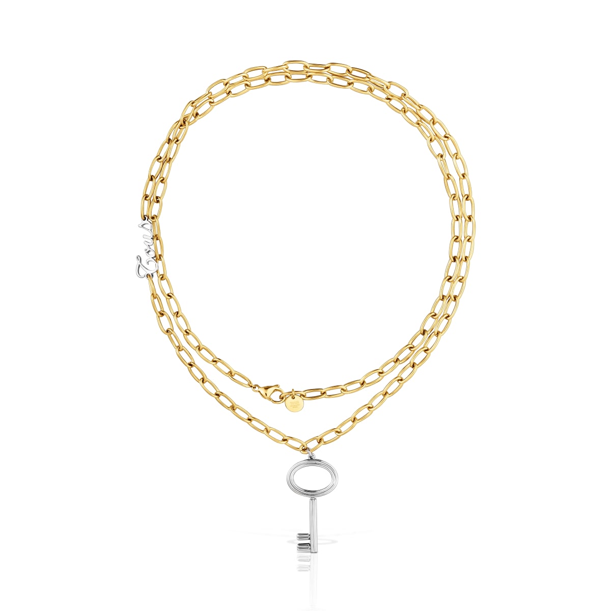 Tous - Collar Largo Cadena De Acero Bicolor Y Motivo Llave Tous Charming - Bicolor