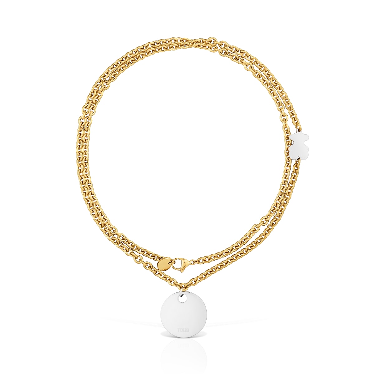 Tous - Collar Largo Cadena De Acero Bicolor Y Motivo Medalla Tous Charming - Bicolor