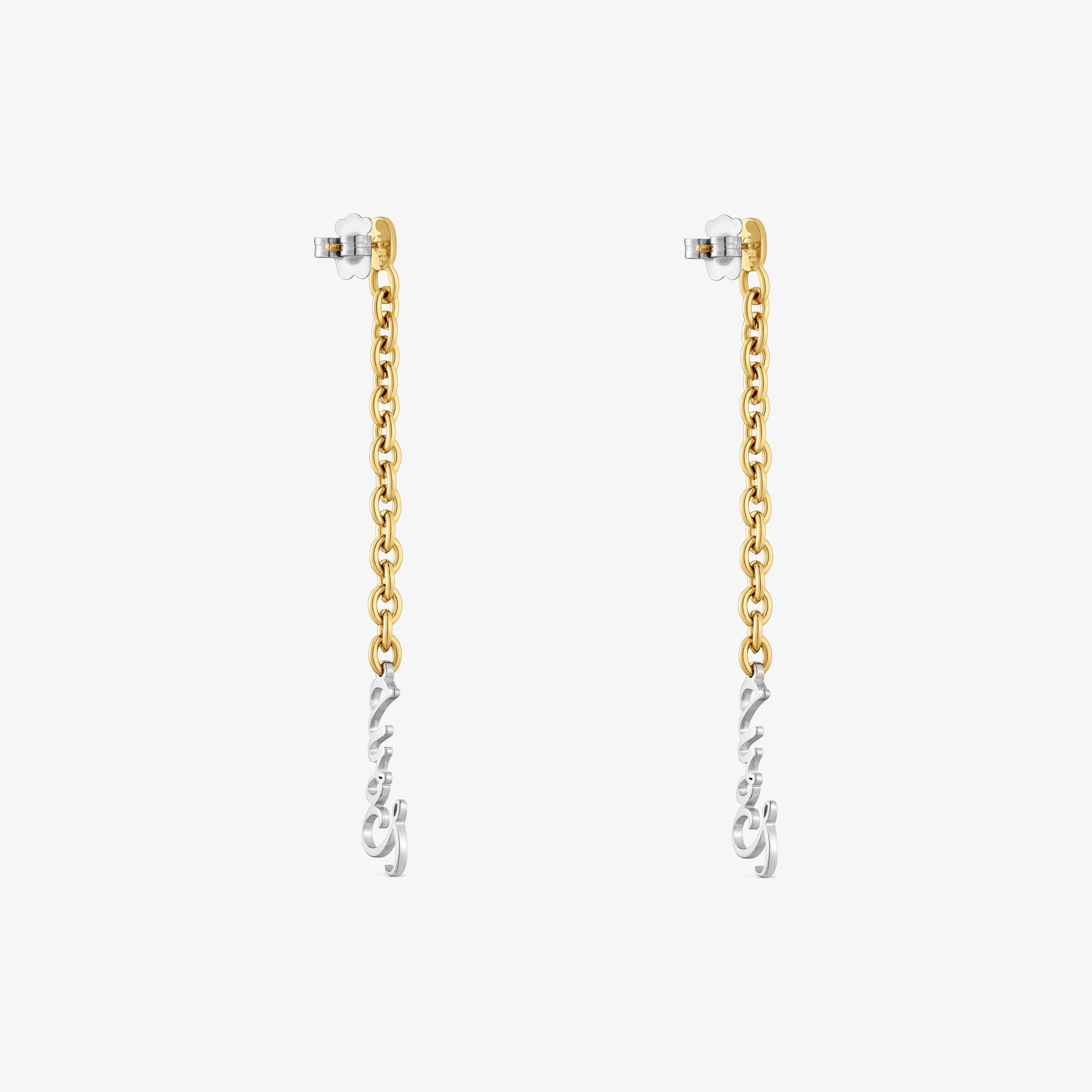 Long two-tone steel Earrings TOUS Charming