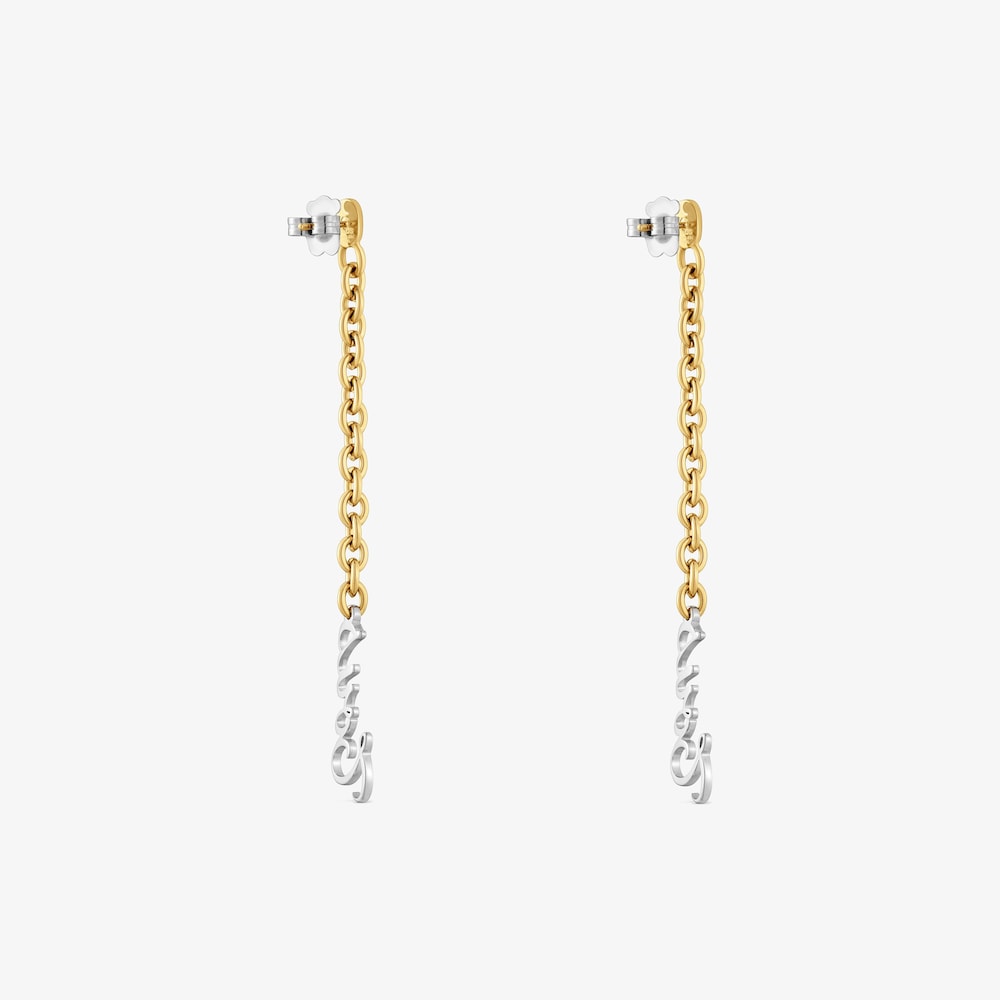 Aros largos de acero bicolor TOUS Charming