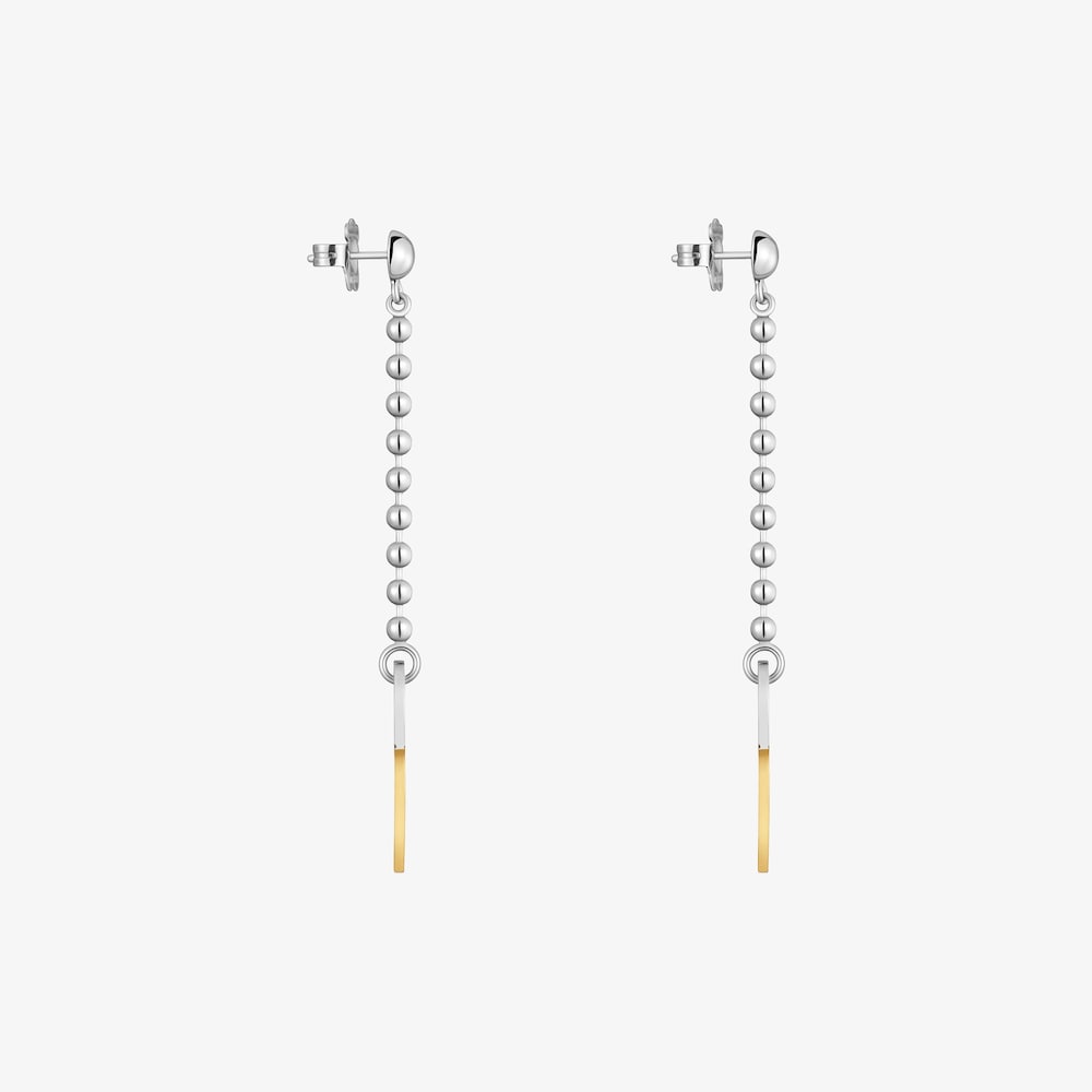 Aretes largos de acero bicolor motivo coraz&oacute;n TOUS Charming