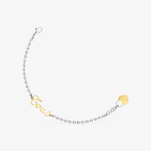 Two-tone steel Chain bracelet with heart charm TOUS Charming
