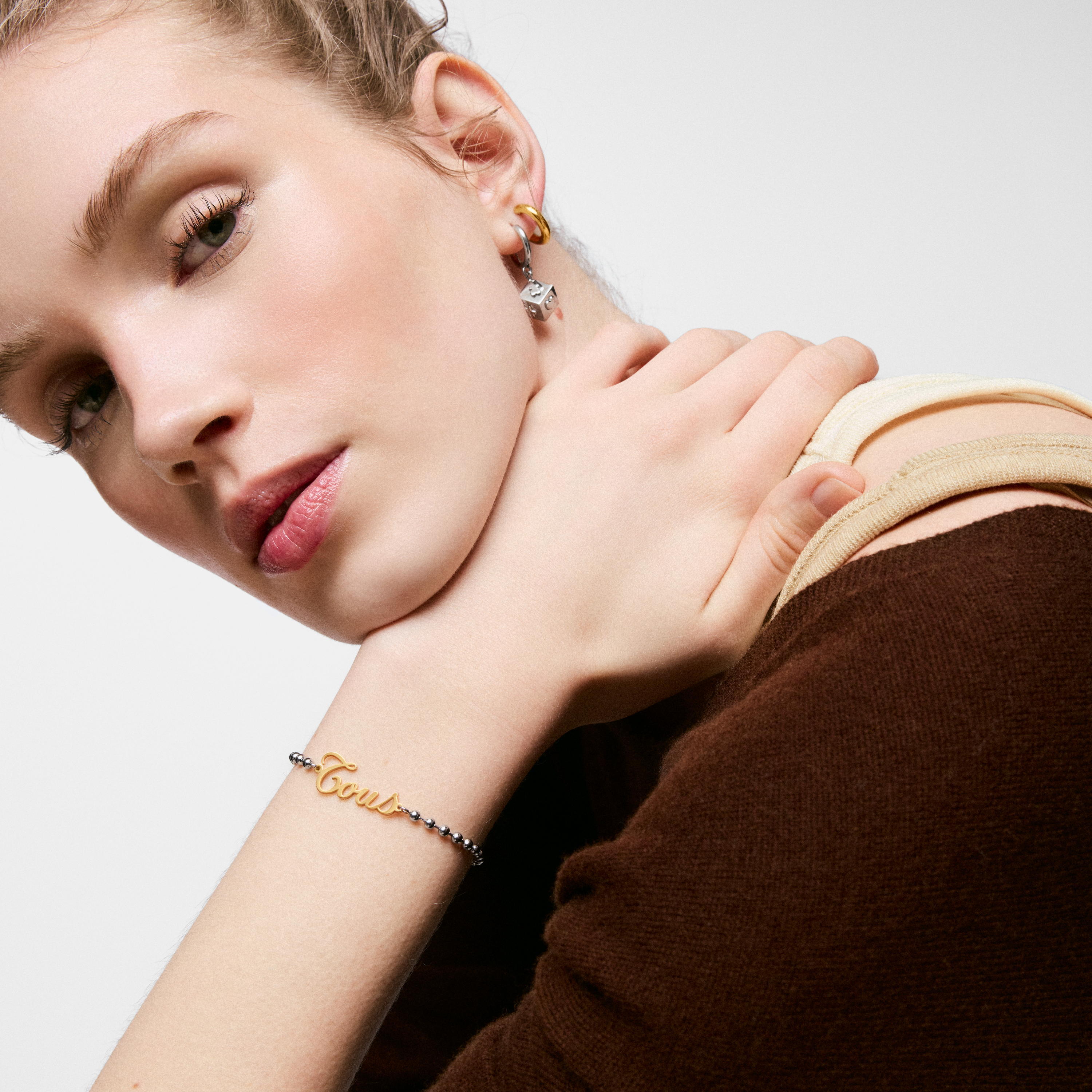 Two-tone steel Chain bracelet with heart charm TOUS Charming