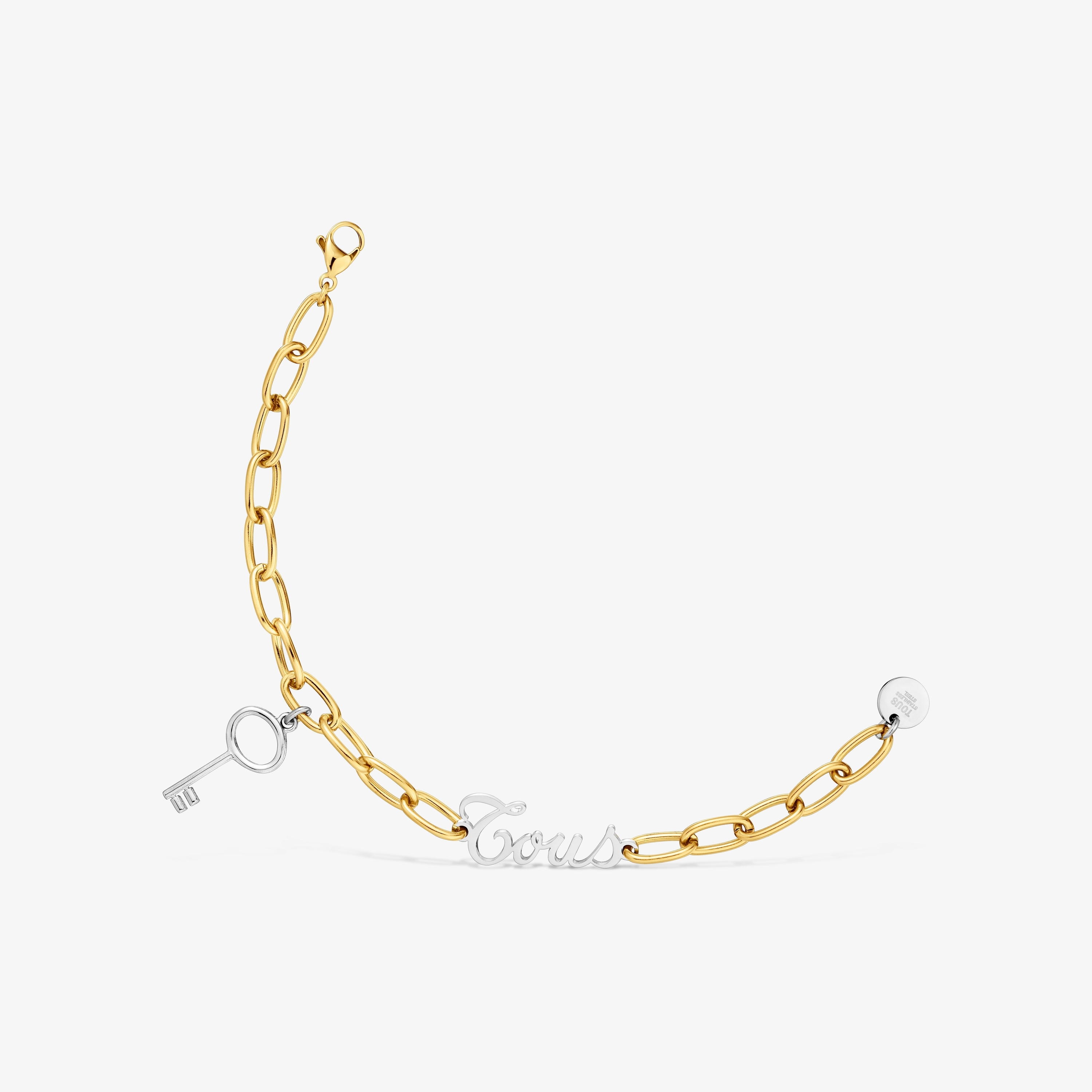 アクセサリー CTHY CHARM CHAIN BRACELET Two-tone steel Chain bracelet with key charm TOUS Charming | TOUS