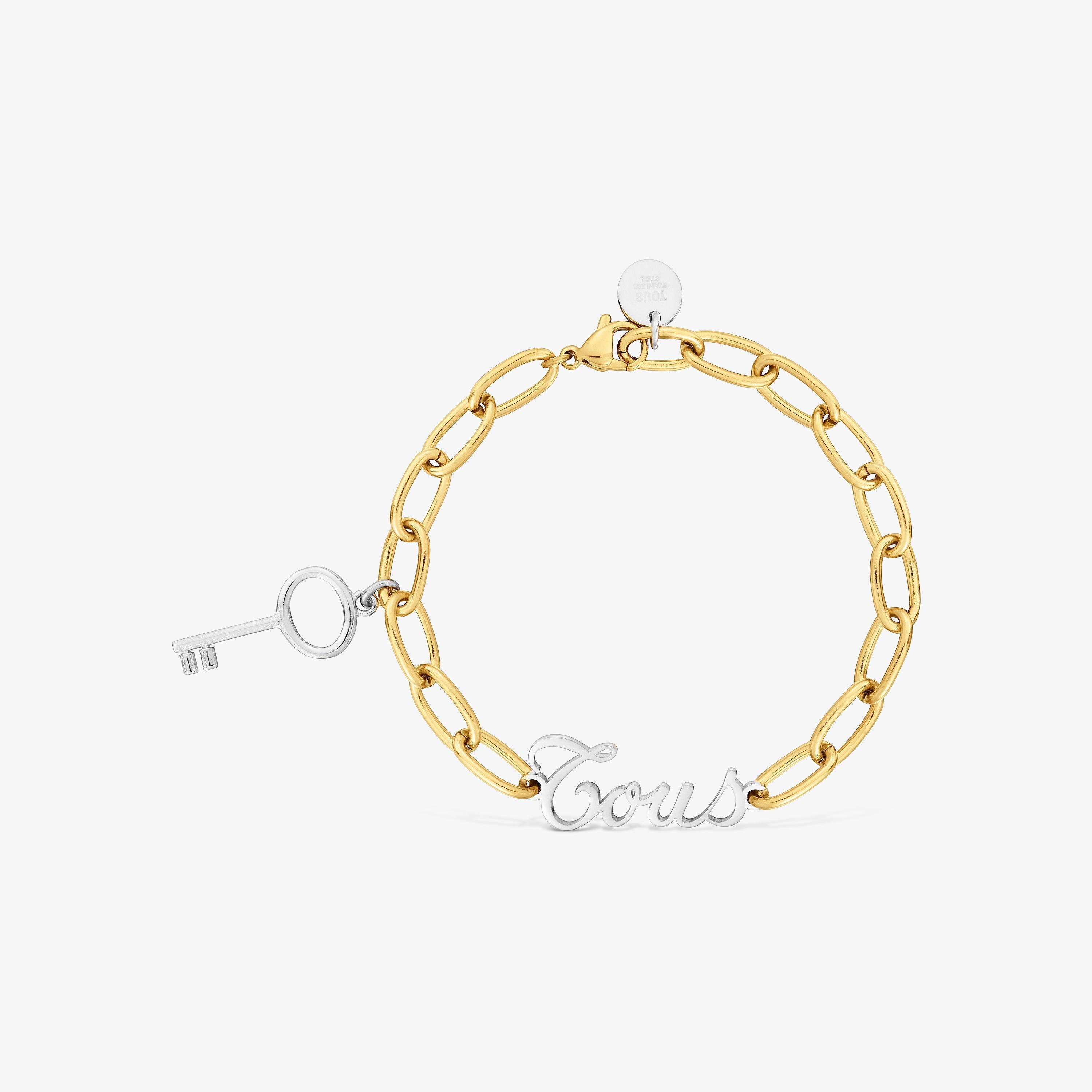 Two-tone steel Chain bracelet with key charm TOUS Charming
