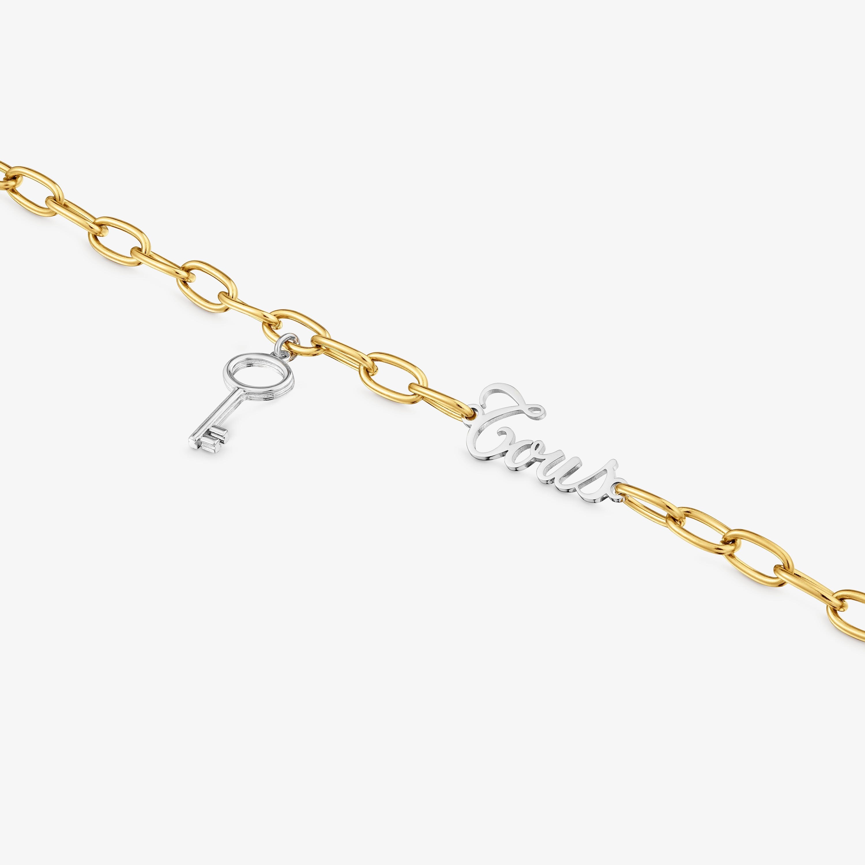 Two-tone steel Chain bracelet with key charm TOUS Charming