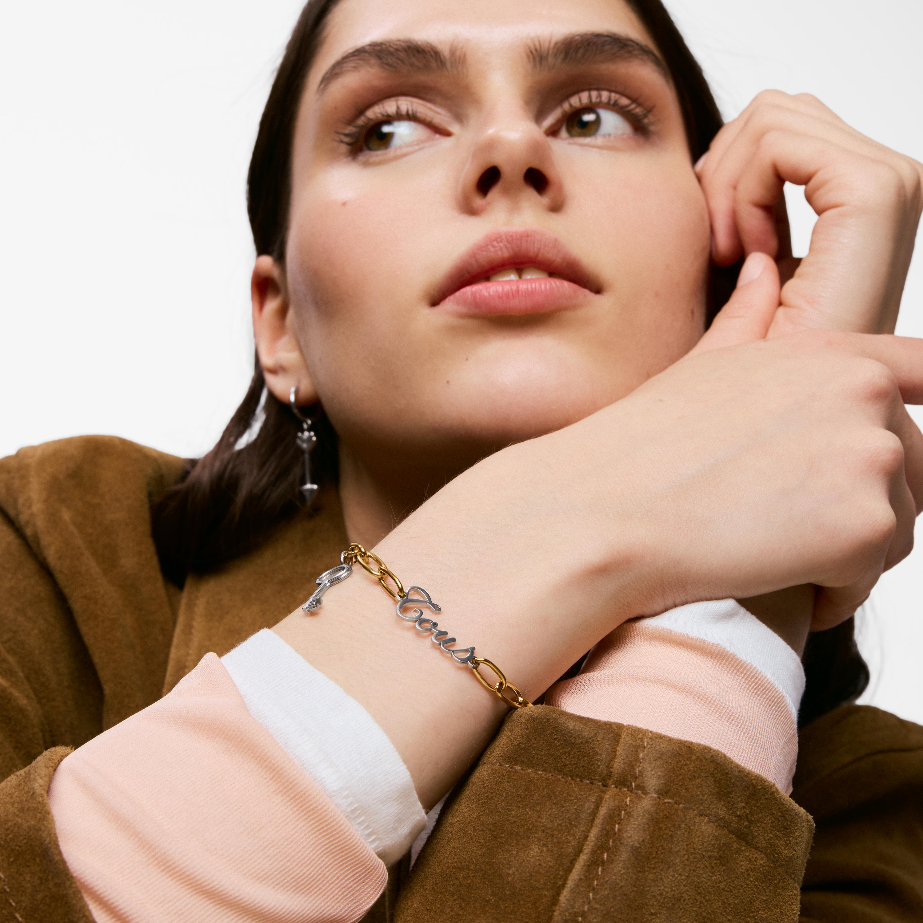 Two-tone steel Chain bracelet with key charm TOUS Charming