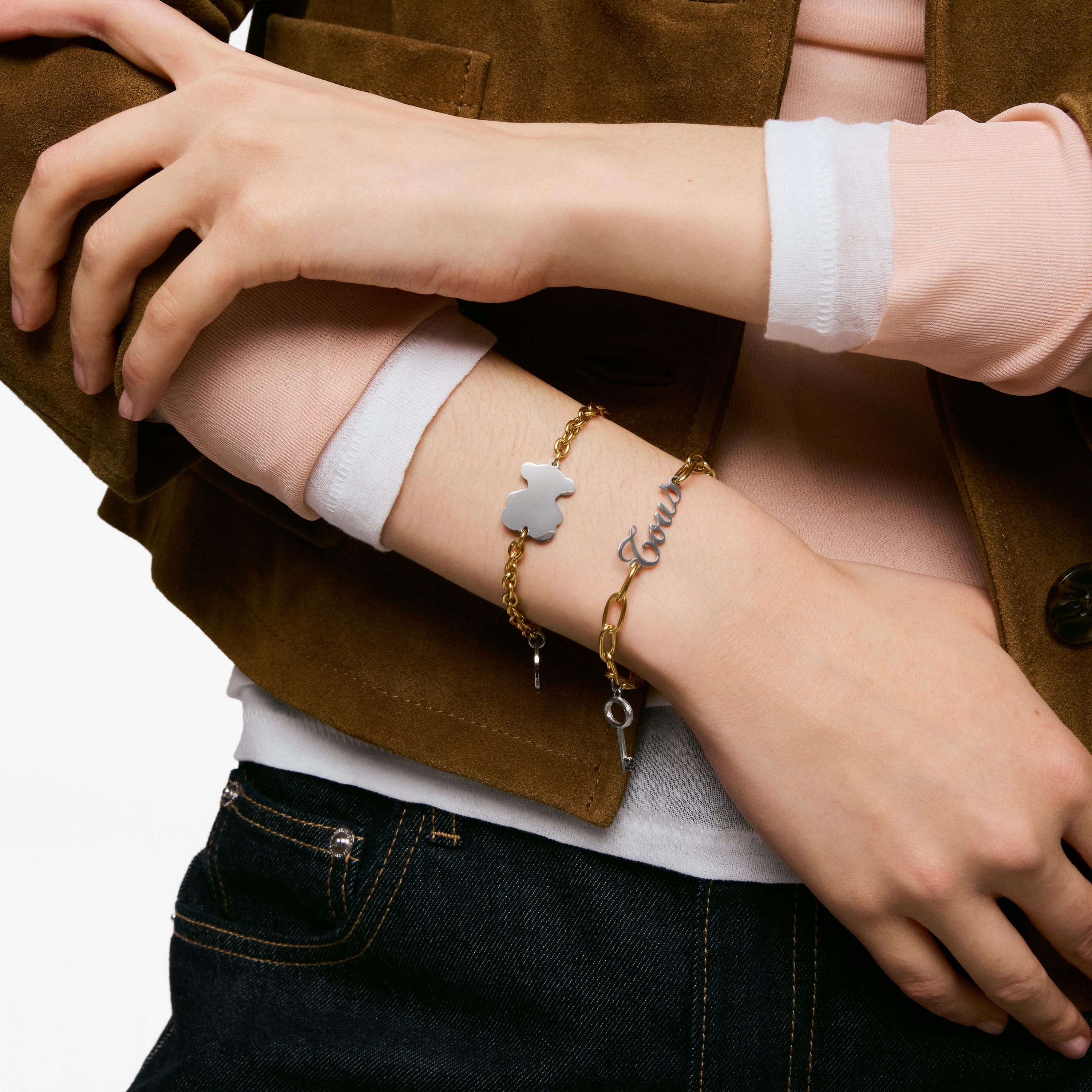 Two-tone steel Chain bracelet with key charm TOUS Charming