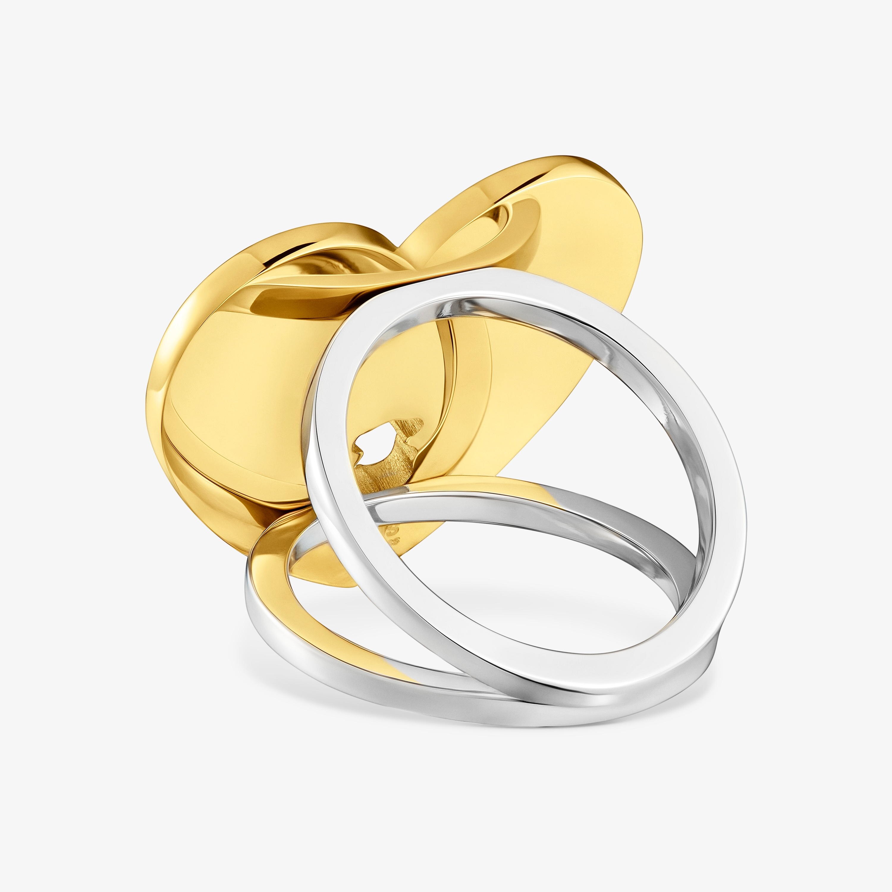 Two-tone steel Ring with heart charm TOUS Charming