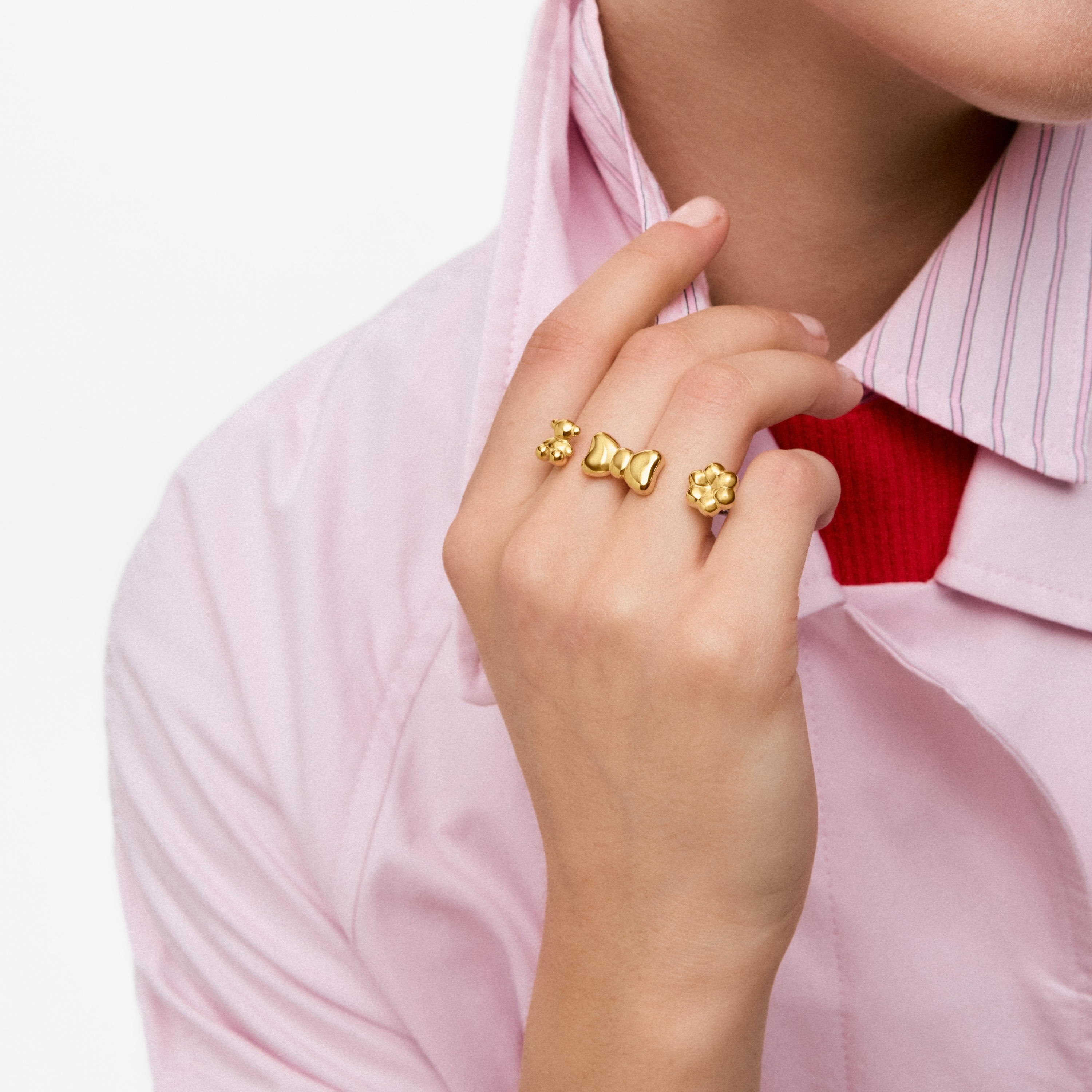 Two-tone steel Double ring with charms TOUS Charming