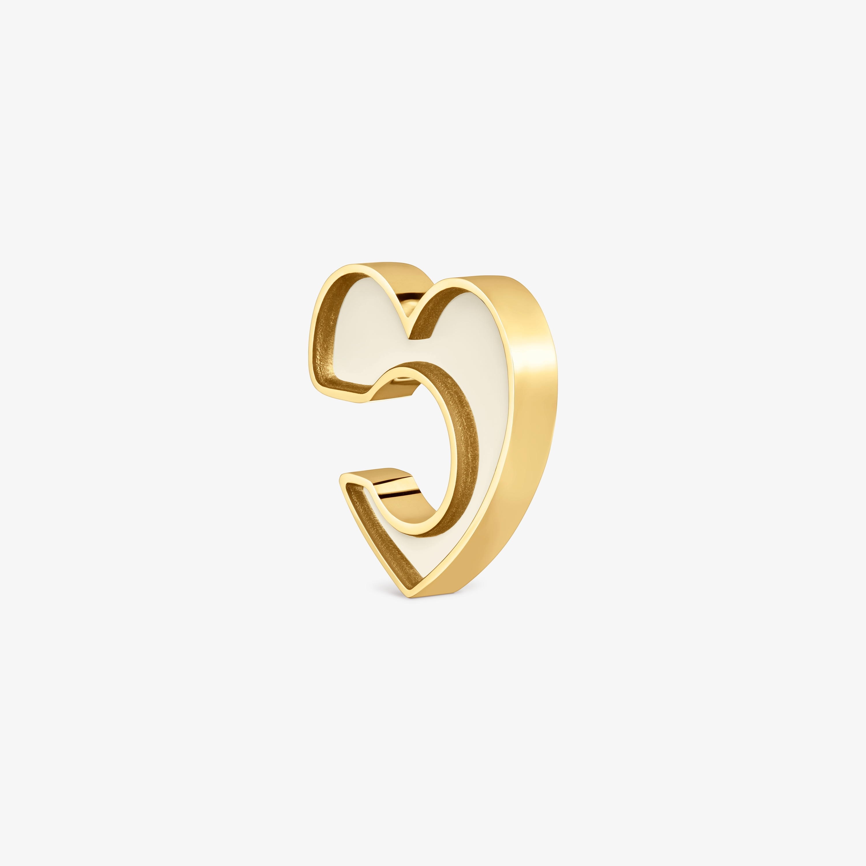 Gold-colored steel and white resin heart Earcuff TOUS Galaxy