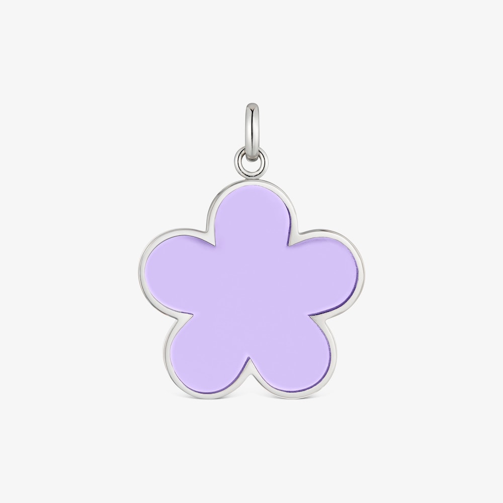 Wisiorek ze stali i liliowej żywicy z motywem kwiatu TOUS Galaxy