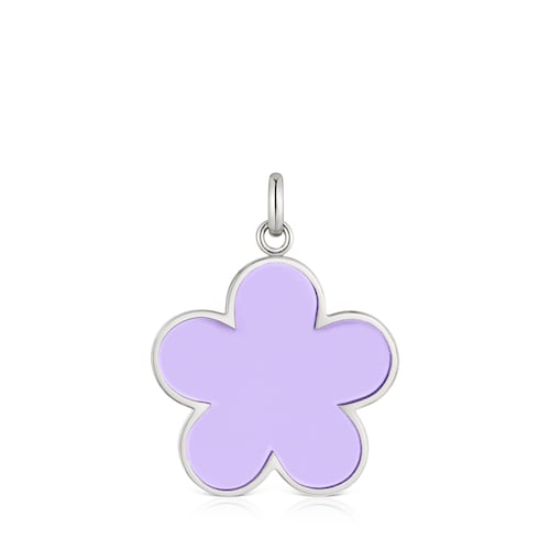 Pendente a fiore in acciaio e resina lilla TOUS Galaxy
