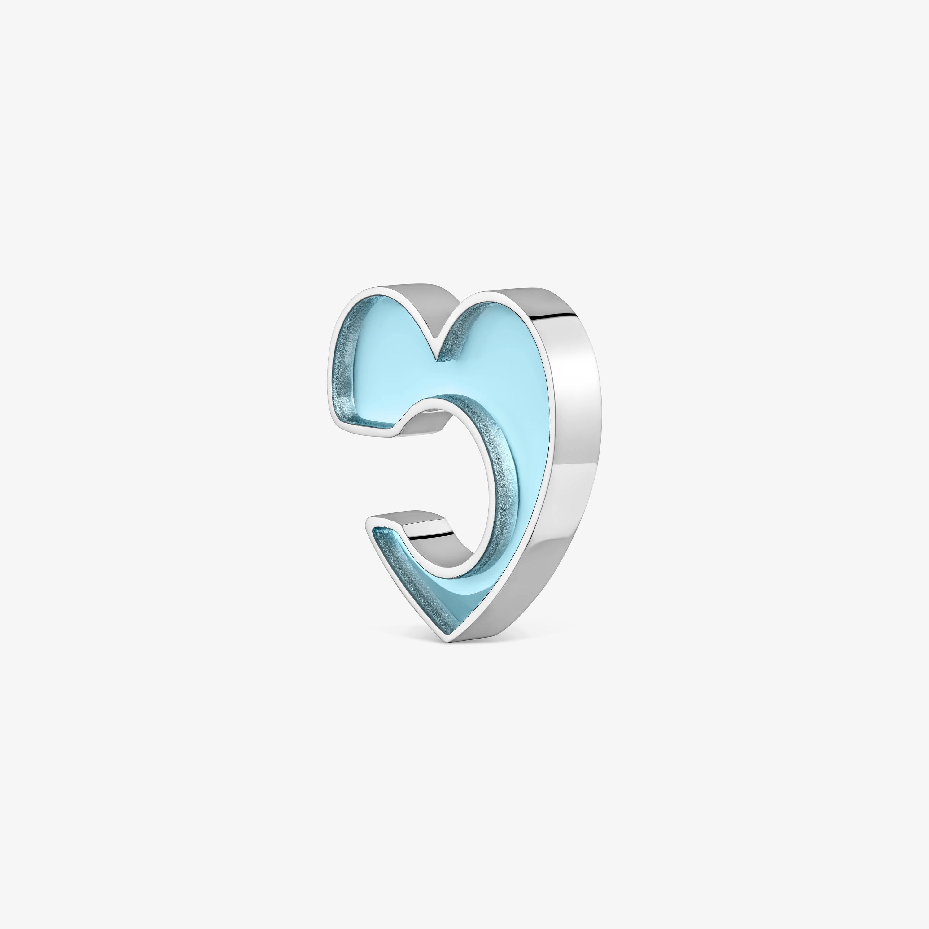 Steel and blue resin heart Earcuff TOUS Galaxy