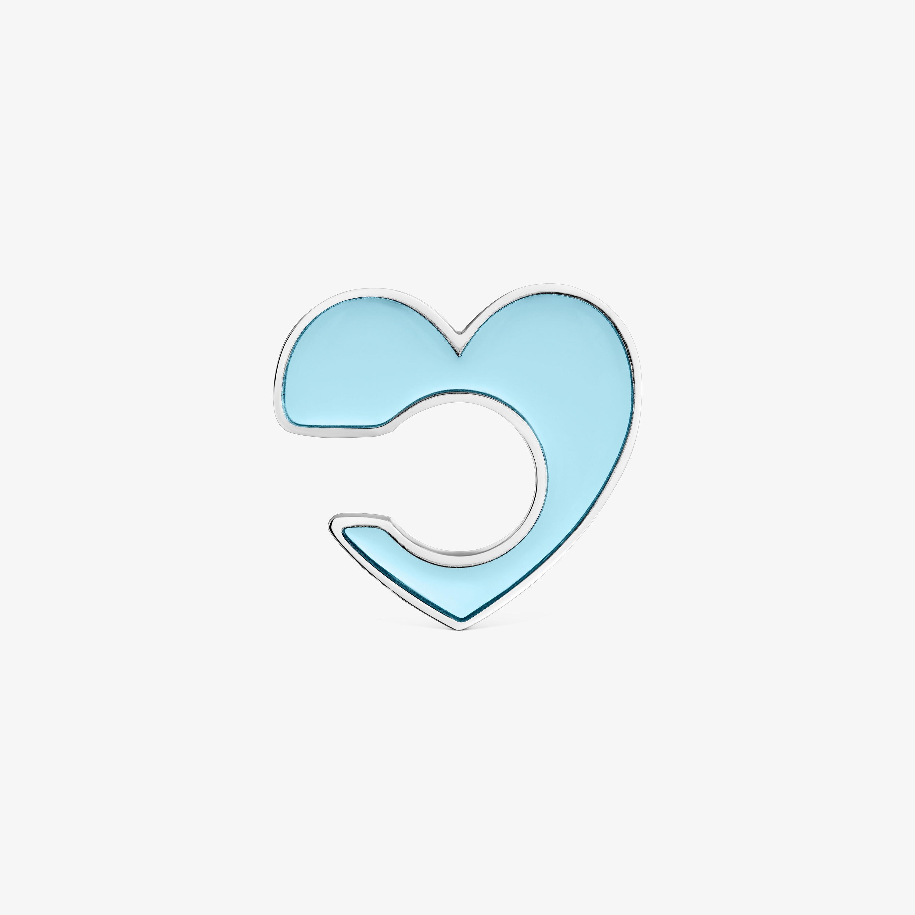 Steel and blue resin heart Earcuff TOUS Galaxy