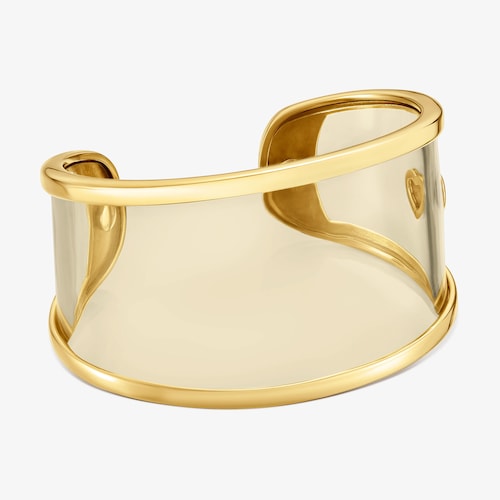 N&aacute;ramok z&nbsp;ocele zlatej farby a&nbsp;bielej živice TOUS Galaxy