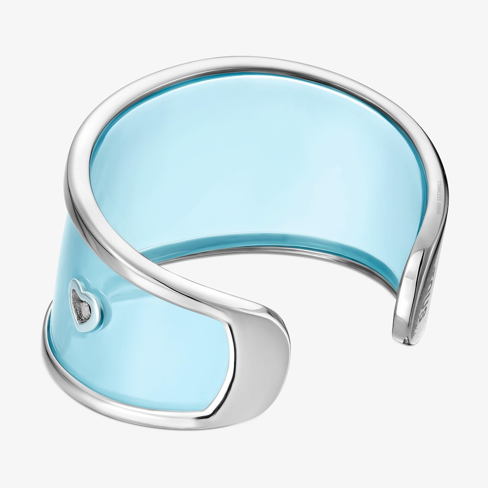 Pulsera esclava de acero y resina azul Galaxy