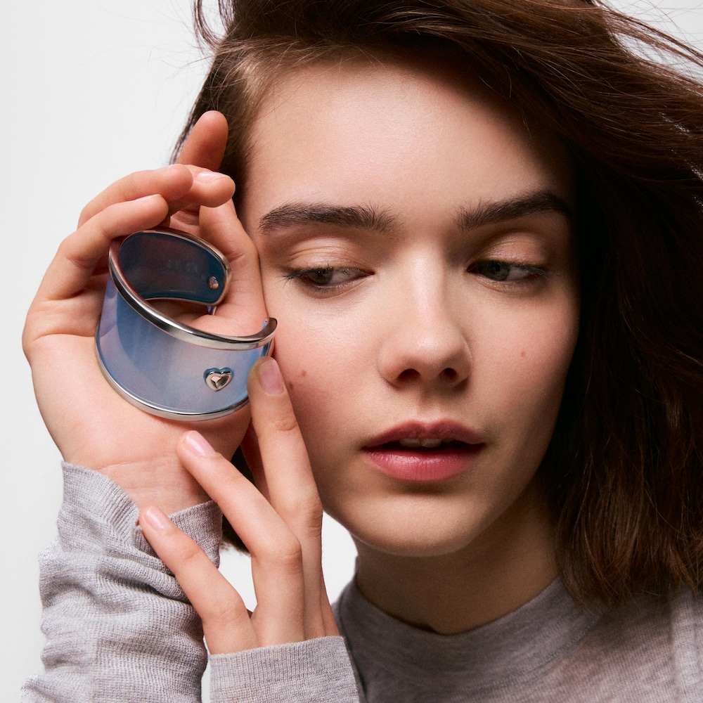 Pulsera esclava de acero y resina azul Galaxy