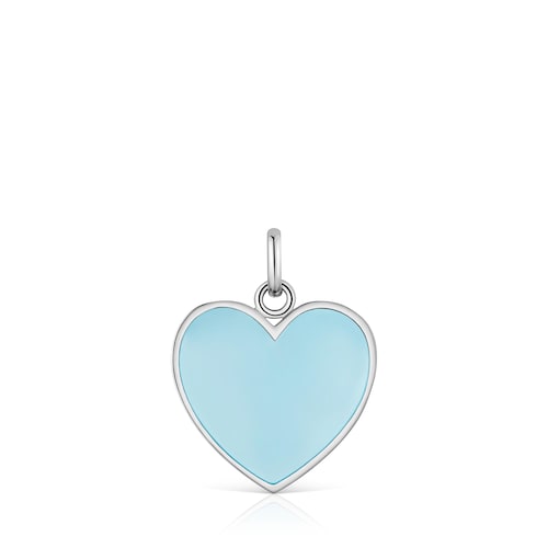 Pendente a cuore in acciaio e resina blu TOUS Galaxy