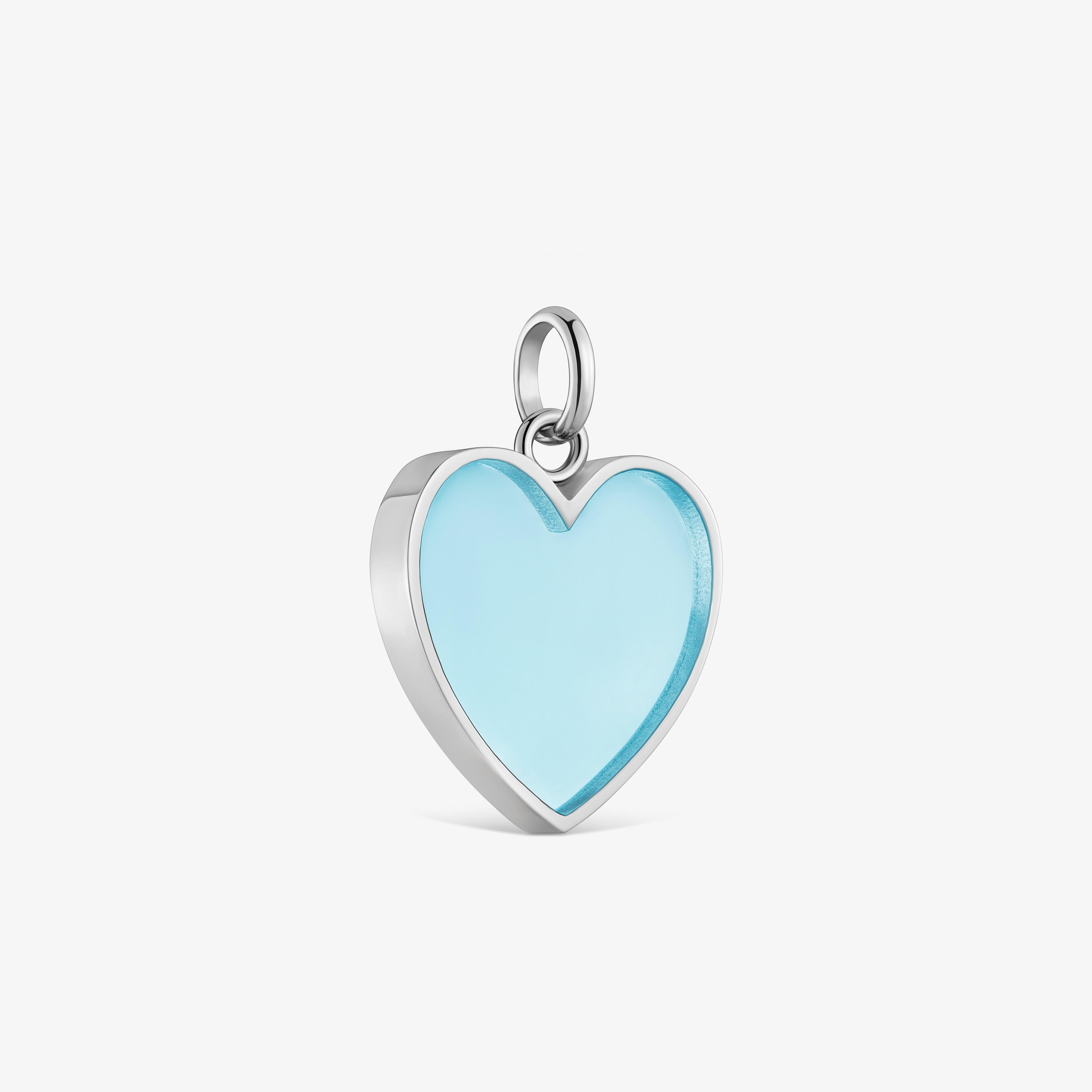 Steel and blue resin heart Pendant TOUS Galaxy