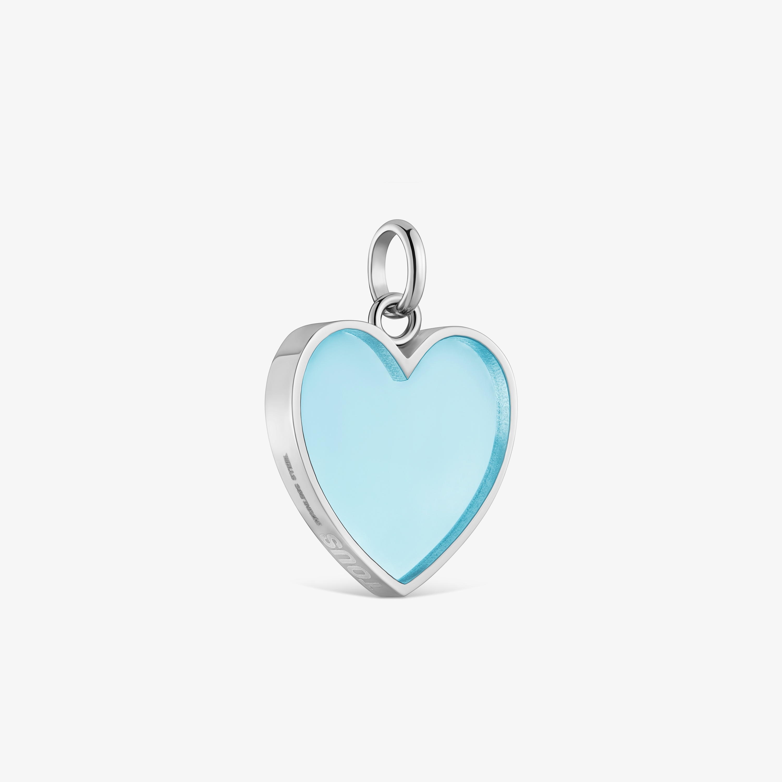 Steel and blue resin heart Pendant TOUS Galaxy