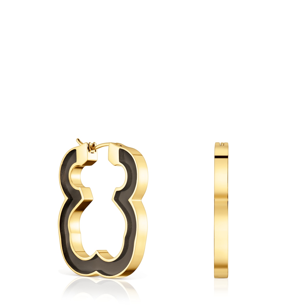 Tous - Pendientes Oso De Acero Dorado Y Resina Negra 33 Mm Galaxy - Negro