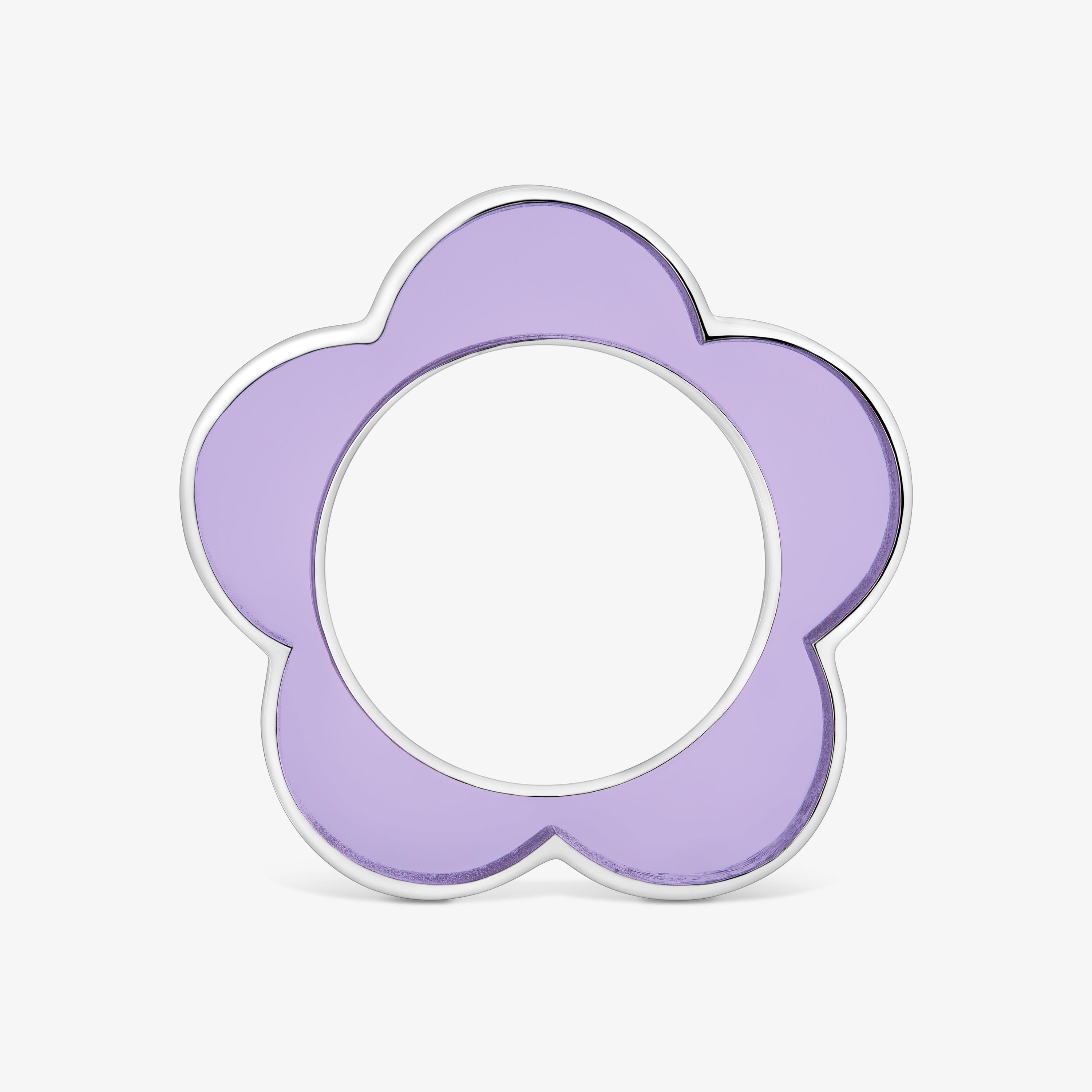 Steel and lilac resin flower Ring TOUS Galaxy