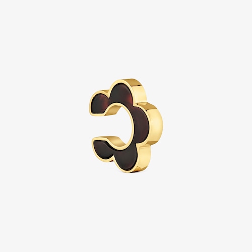 Nausznica ze stali w kolorze złotym i szylkretowej żywicy z motywem kwiatu TOUS Galaxy 