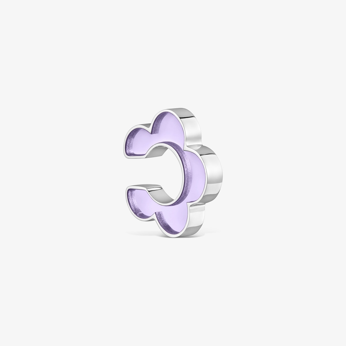 Earcuff Flor De Acero Y Resina Galaxy