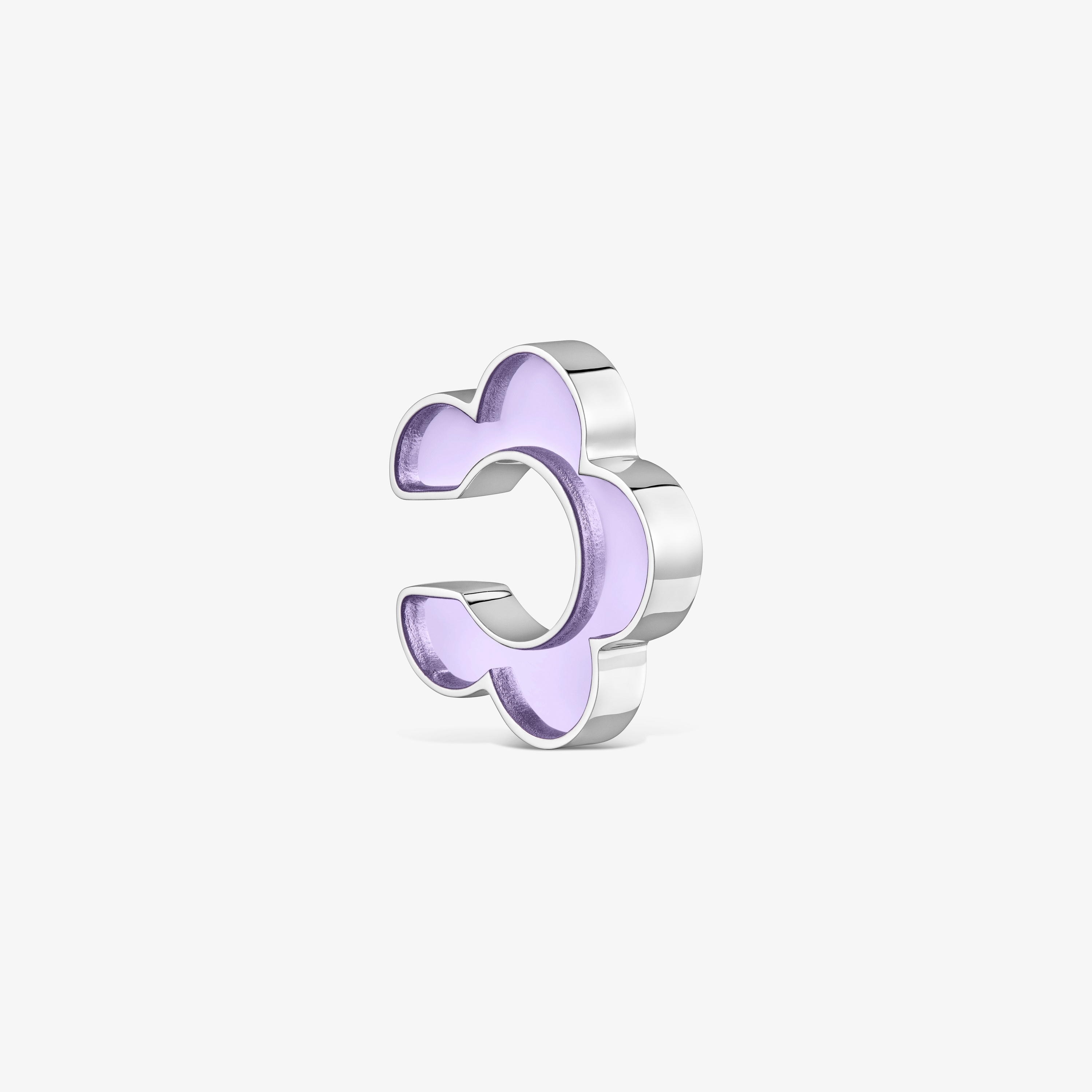 Steel and lilac resin flower Earcuff TOUS Galaxy