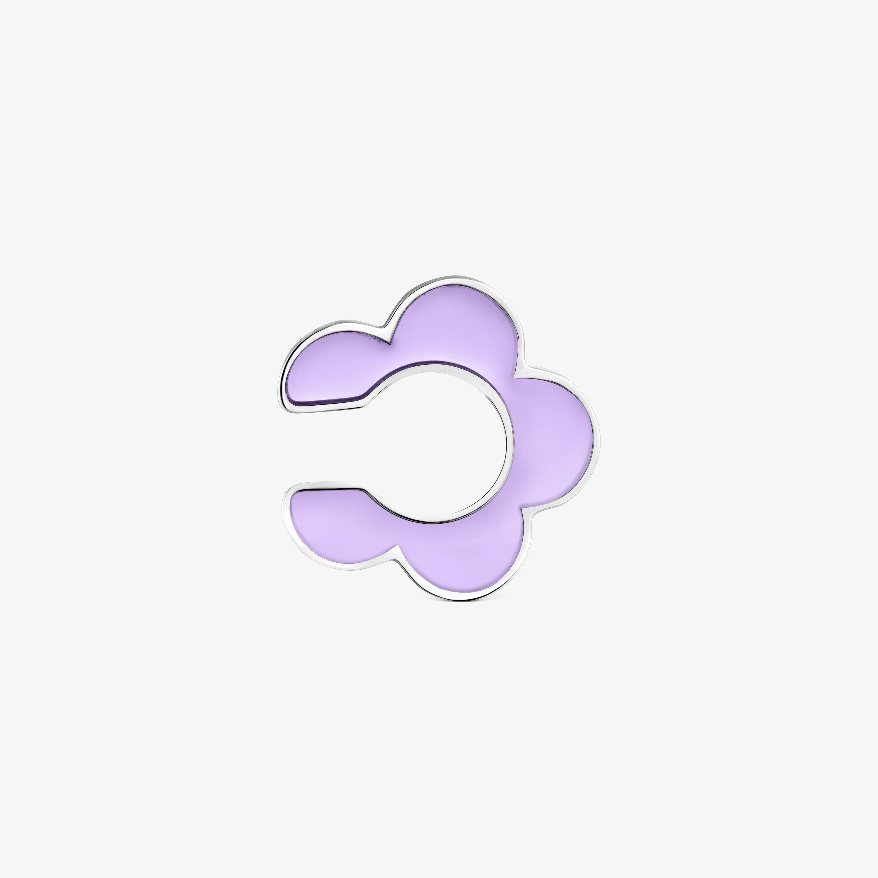 Steel and lilac resin flower Earcuff TOUS Galaxy