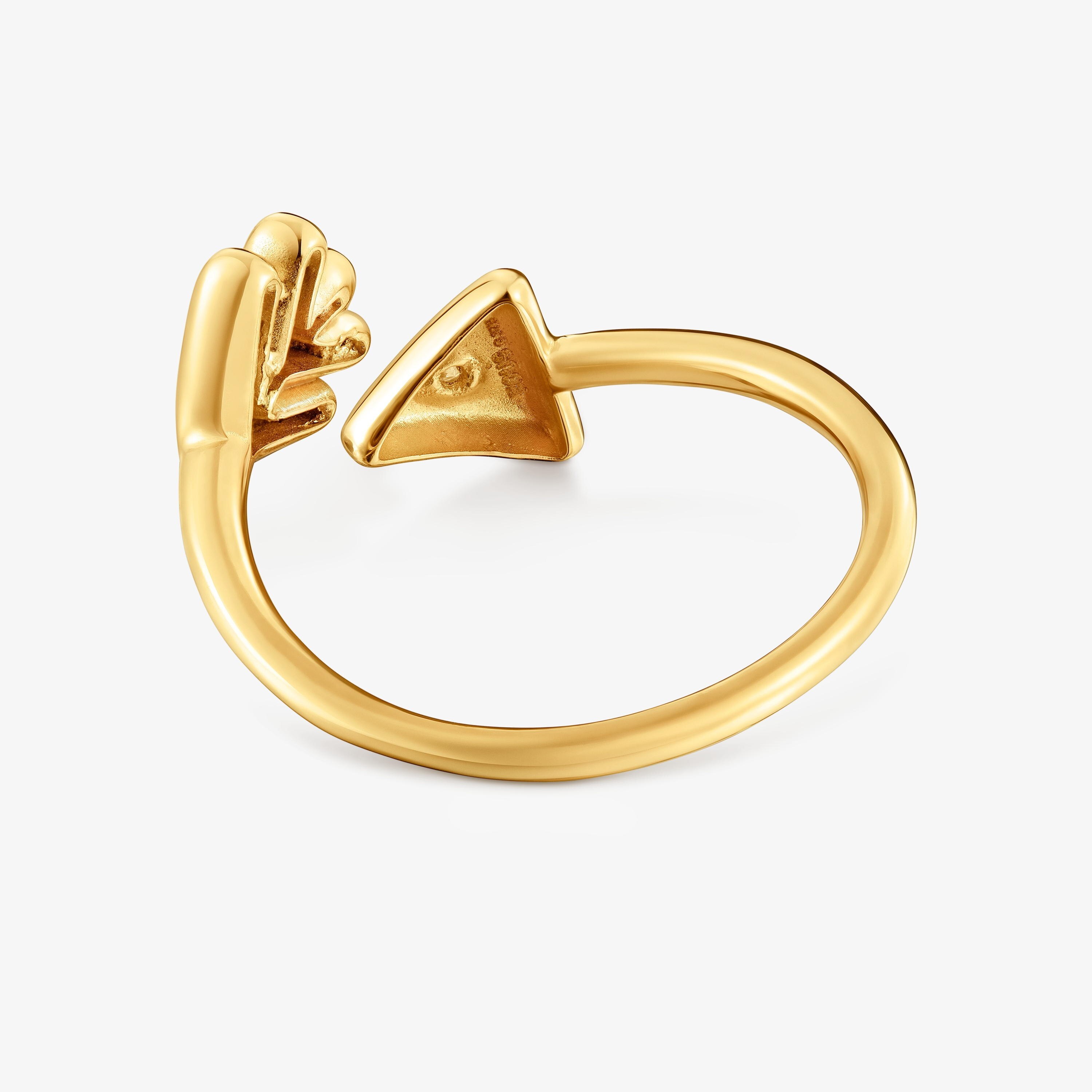 9kt gold Open ring with diamonds TOUS Flechazo
