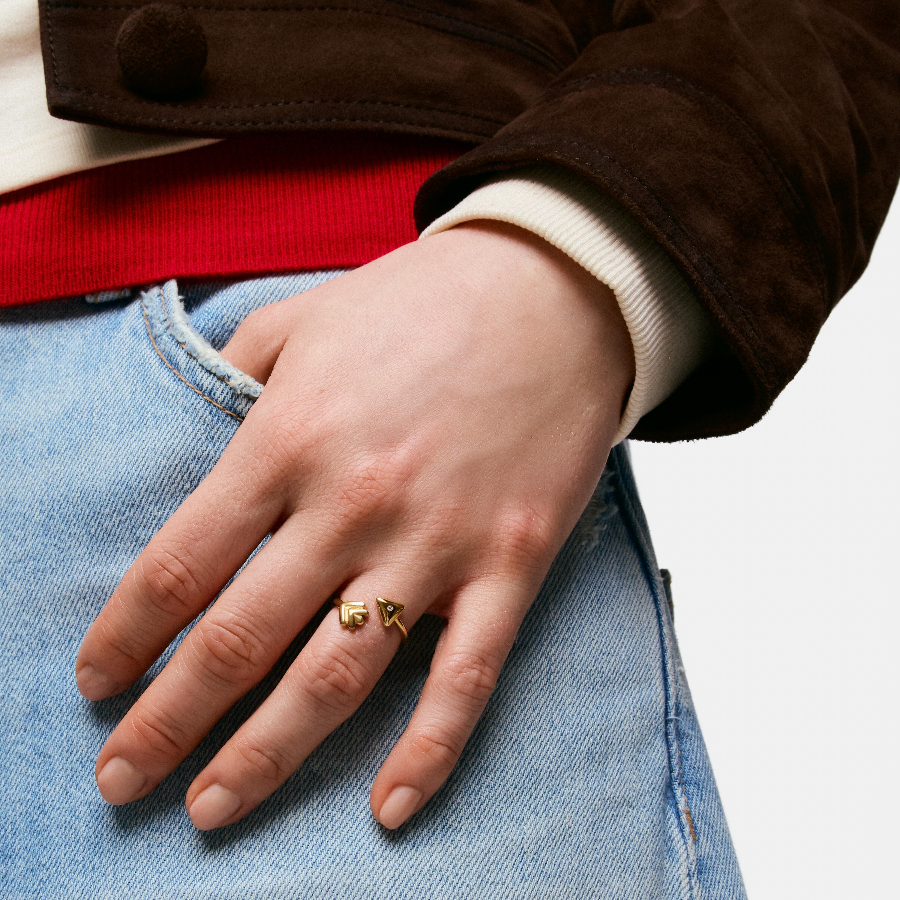 9kt gold Open ring with diamonds TOUS Flechazo