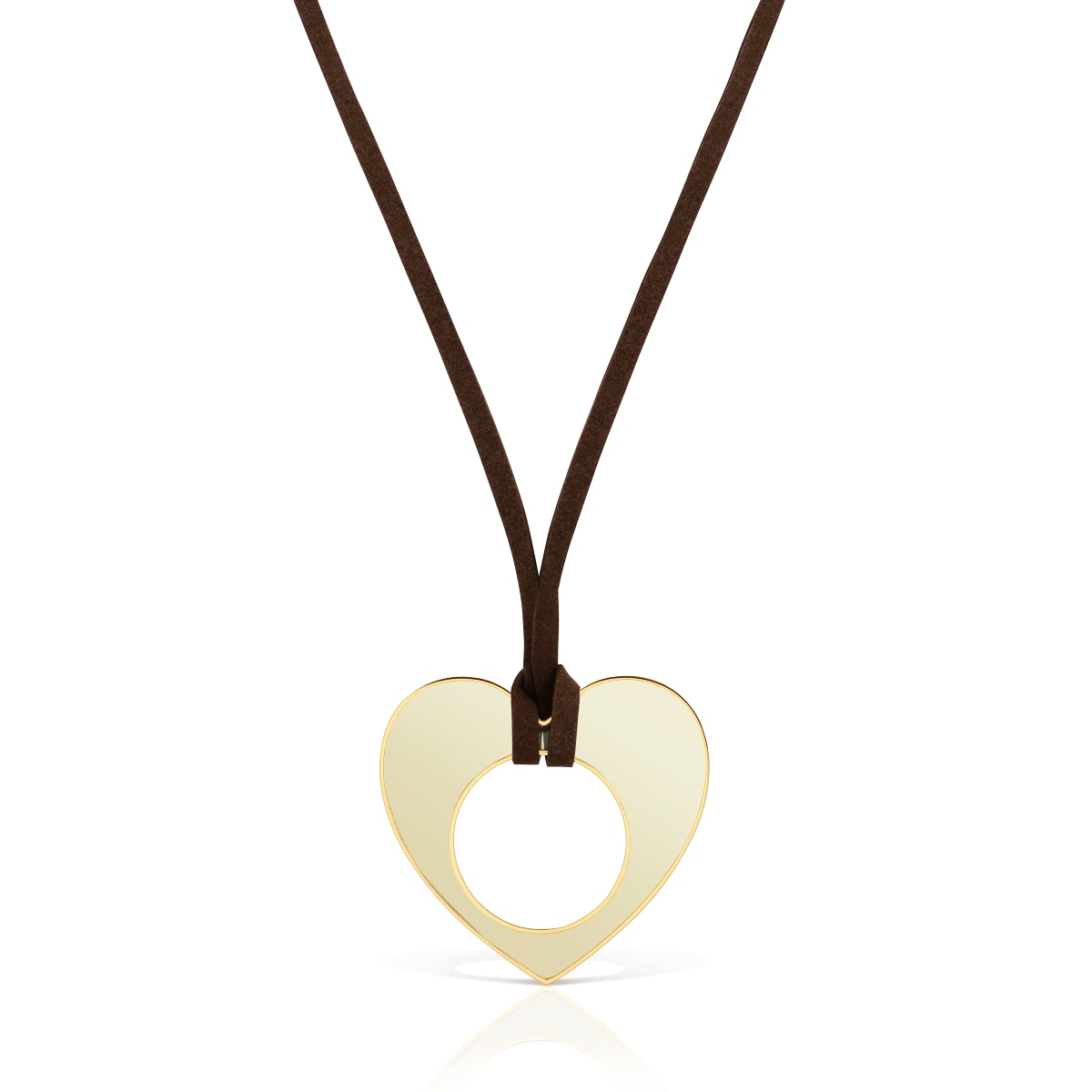 Tous - Collar Corazón De Acero Dorado, Resina Blanca Y Cordón Negro Galaxy - Blanco