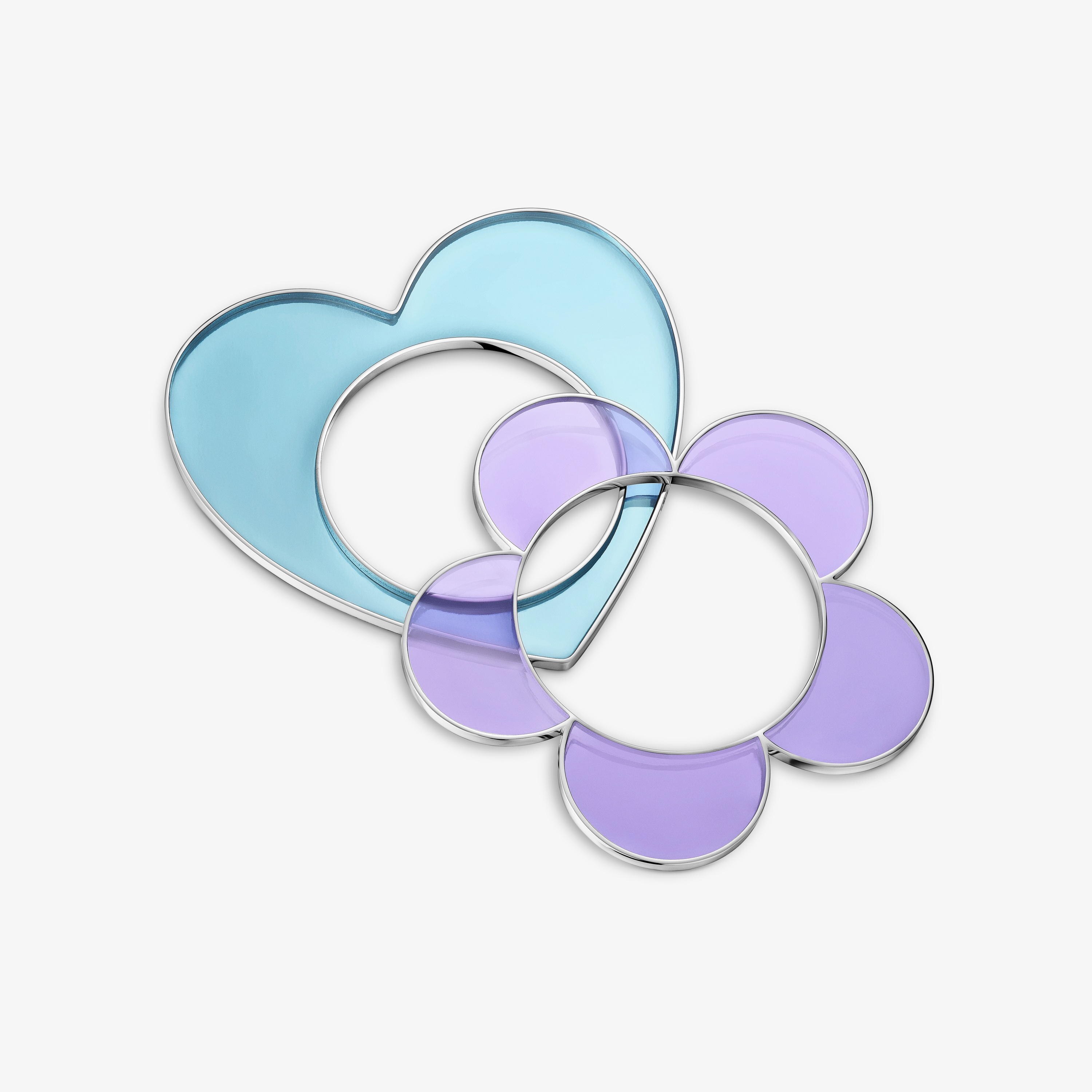 Steel and blue resin heart Bangle TOUS Galaxy