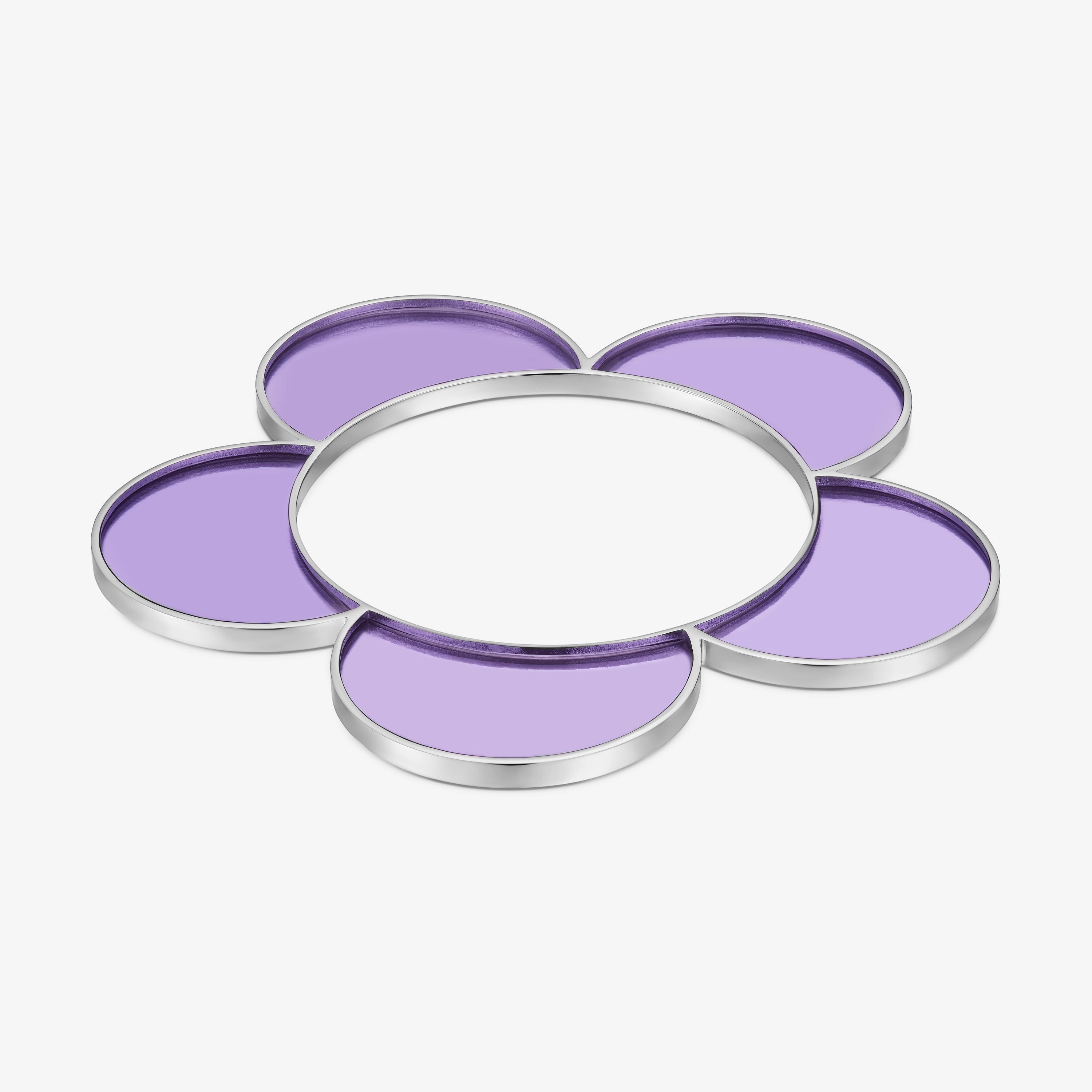 Steel and lilac resin flower Bangle TOUS Galaxy