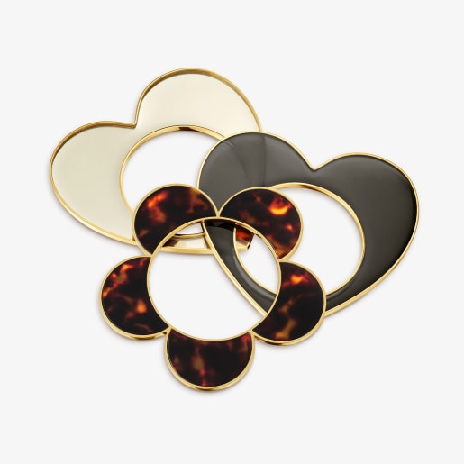 Gold-colored steel and resin heart Bangle TOUS Galaxy