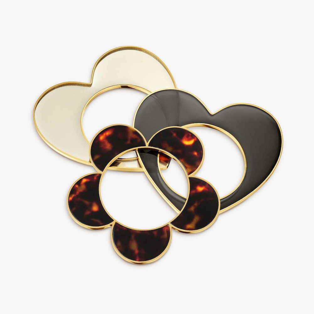 Bransoleta ze stali w kolorze złotym i czarnej żywicy z motywem serca TOUS Galaxy