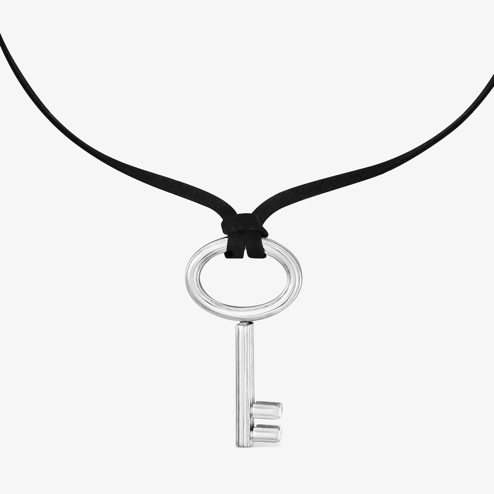 Collar llave de acero y cord&oacute;n negro TOUS Charming