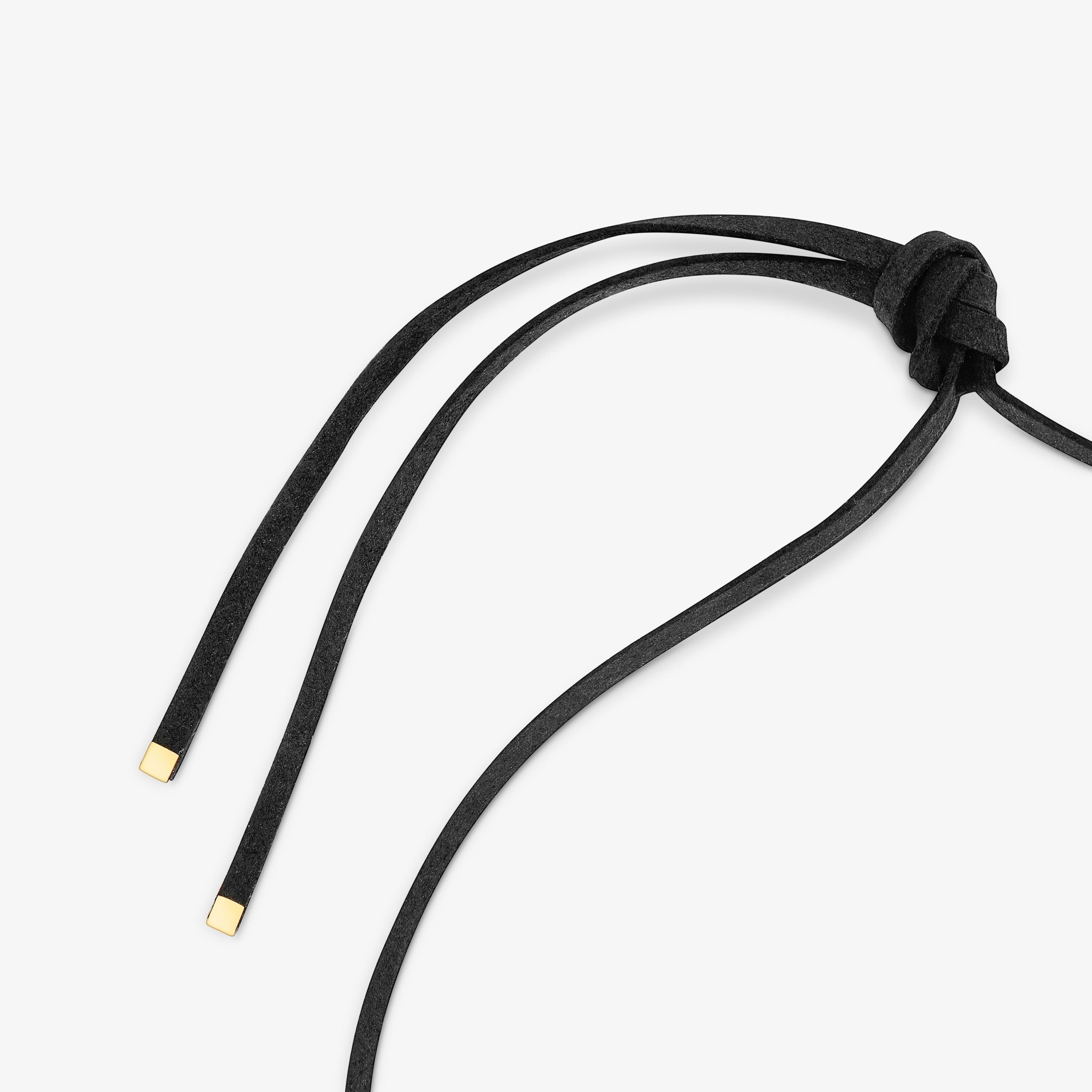 Two-tone steel heart and black cord Necklace TOUS Charming