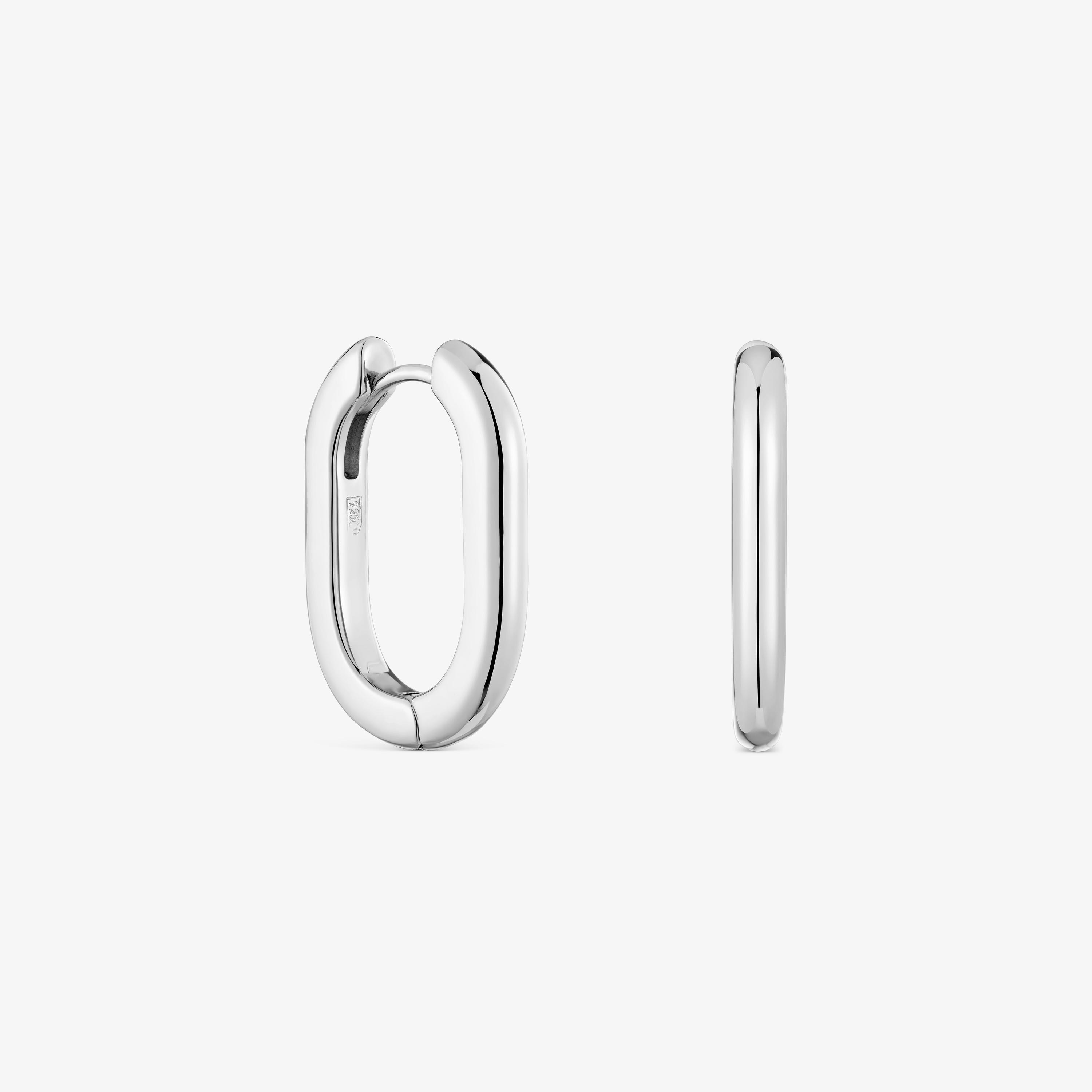 Long 22 mm silver Hoop earrings Basics