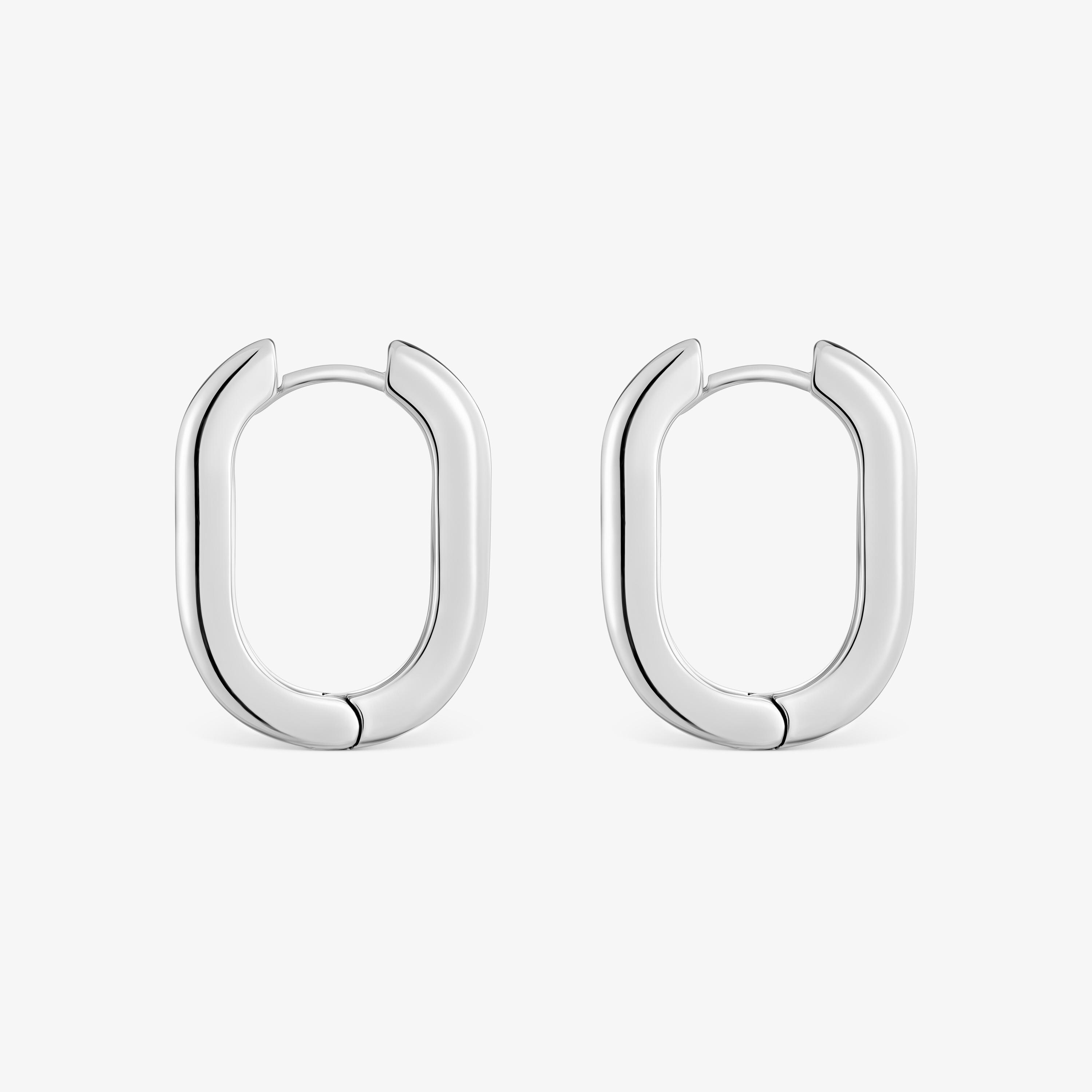 Long 22 mm silver Hoop earrings Basics