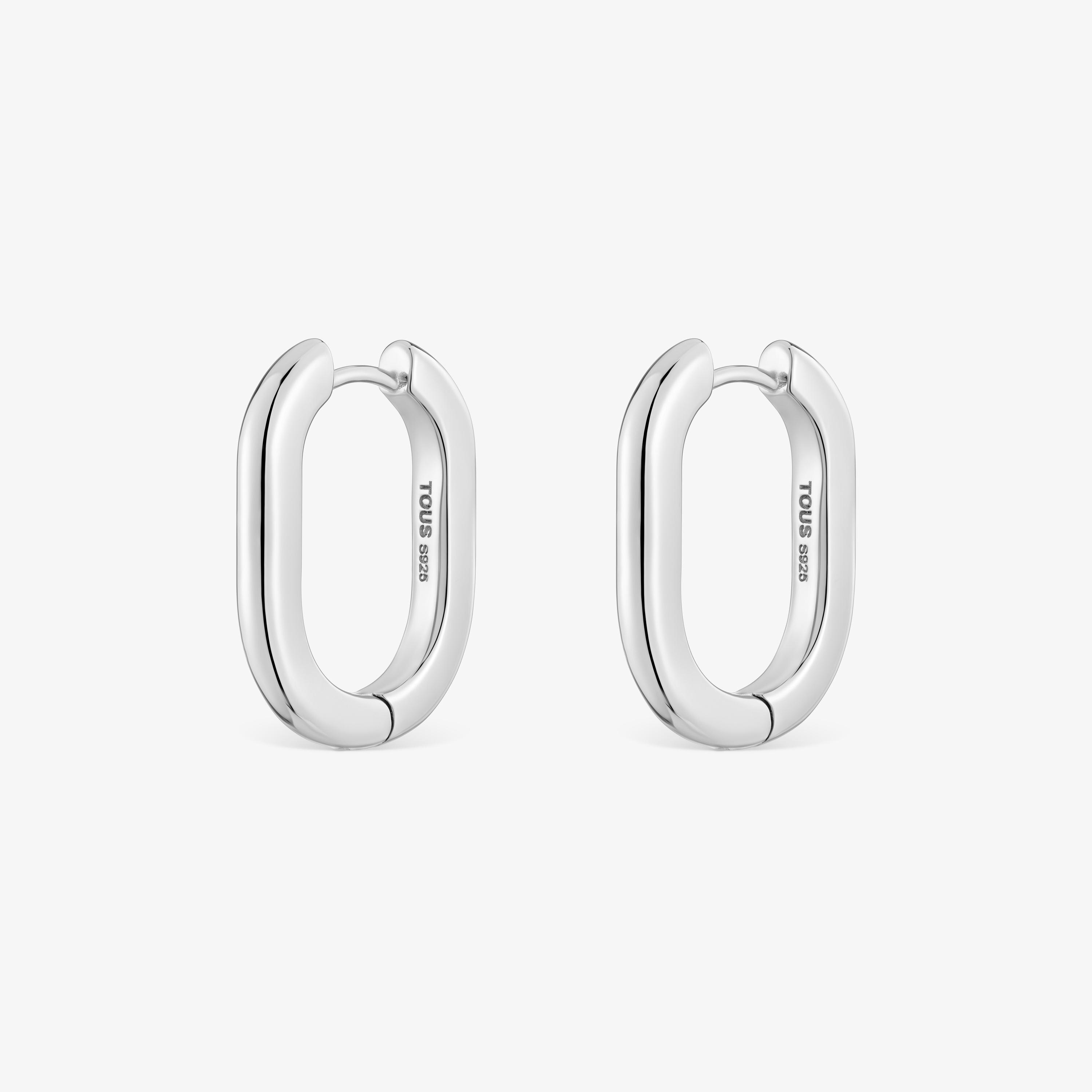 Long 22 mm silver Hoop earrings Basics