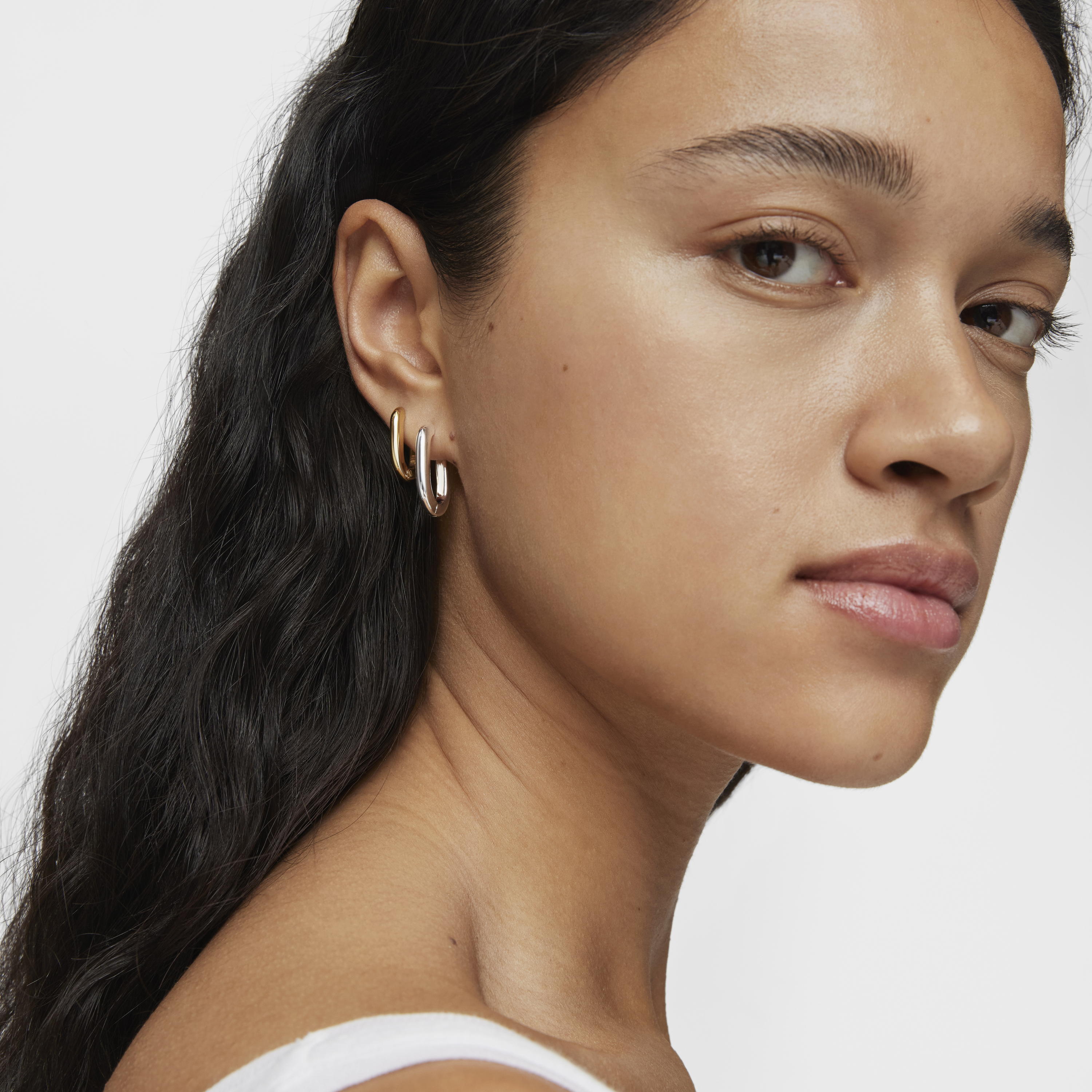 Long 22 mm silver Hoop earrings Basics