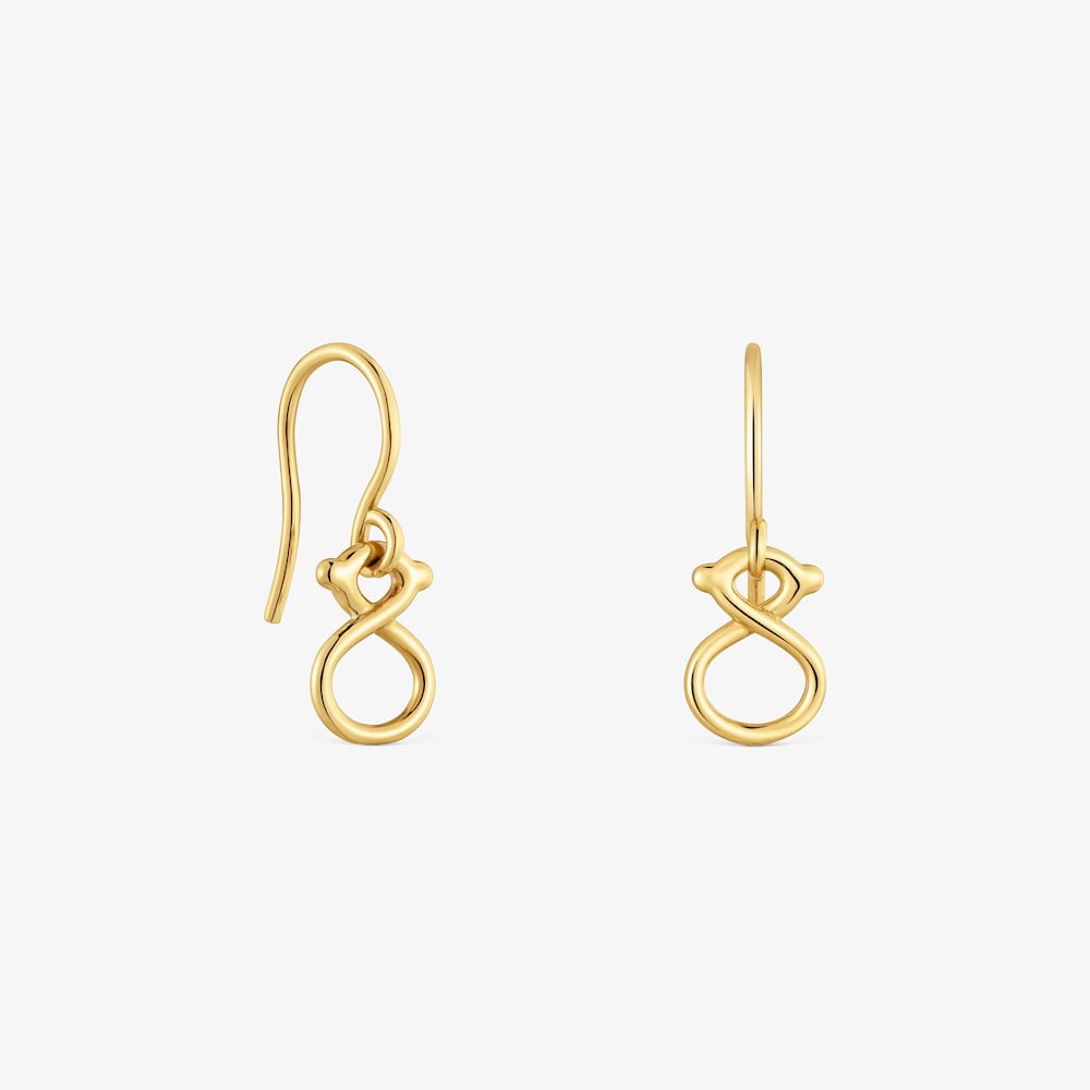 9kt gold bear-motif Hook earrings TOUS Infinity