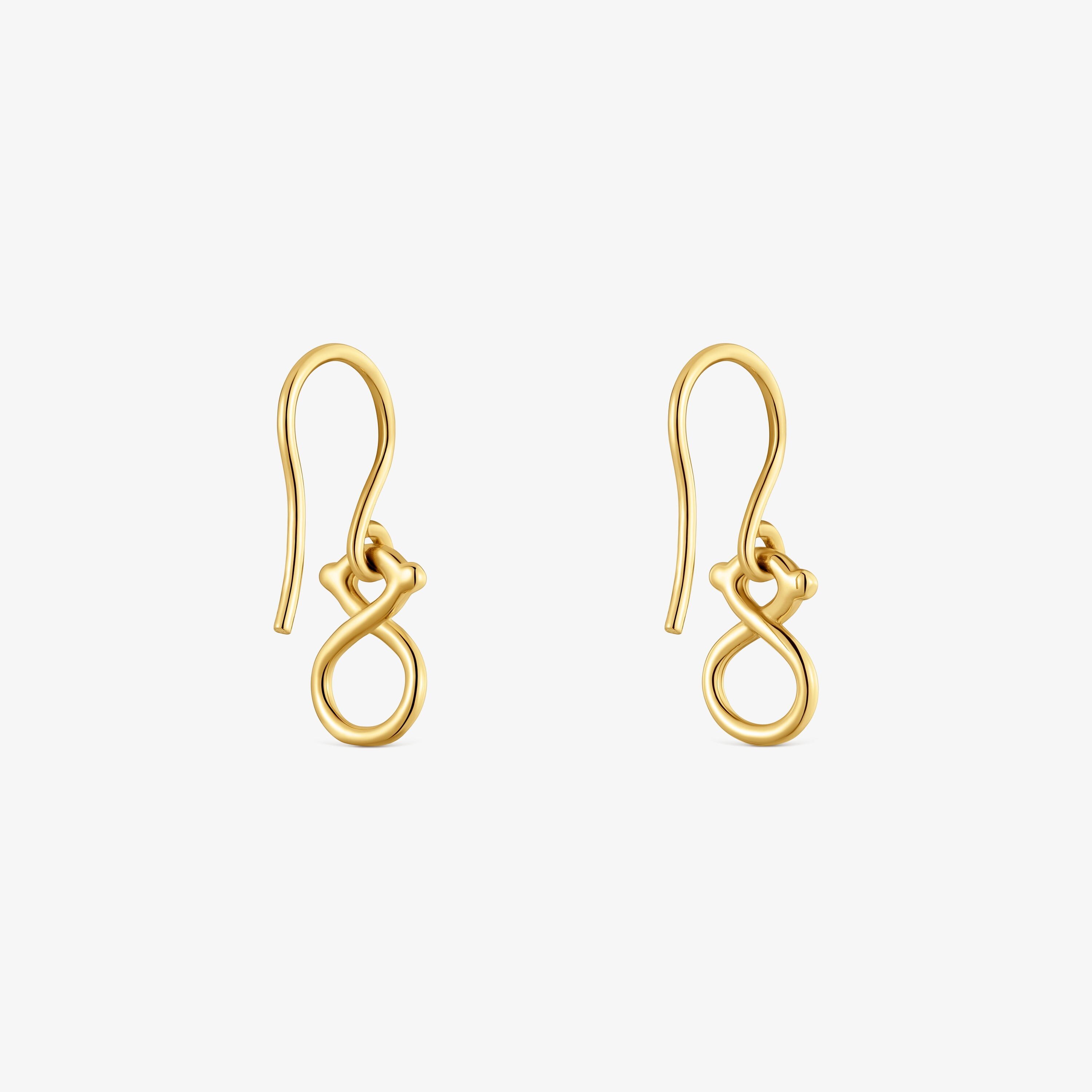 9kt gold bear-motif Hook earrings TOUS Infinity