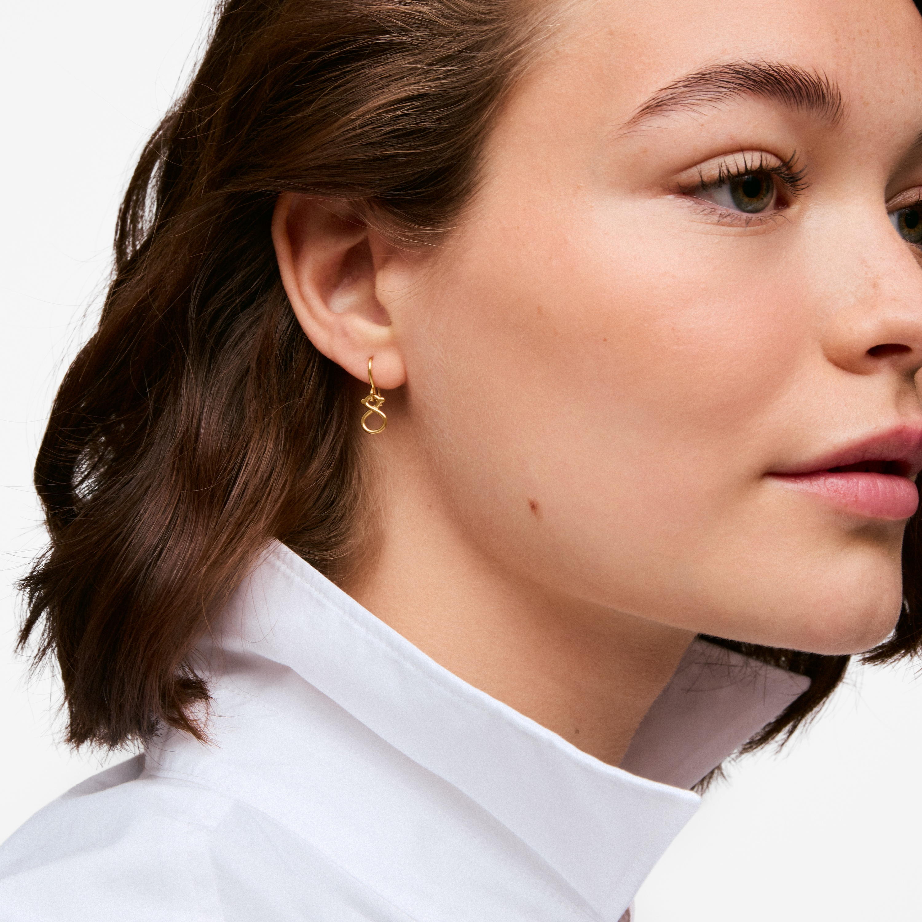 9kt gold bear-motif Hook earrings TOUS Infinity