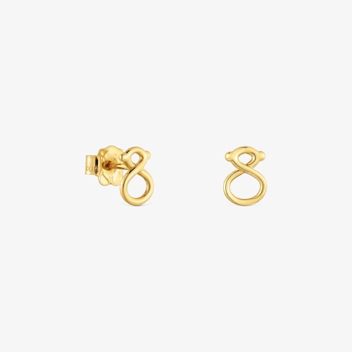 8&nbsp;mm 9kt gold bear-motif Earrings TOUS Infinity