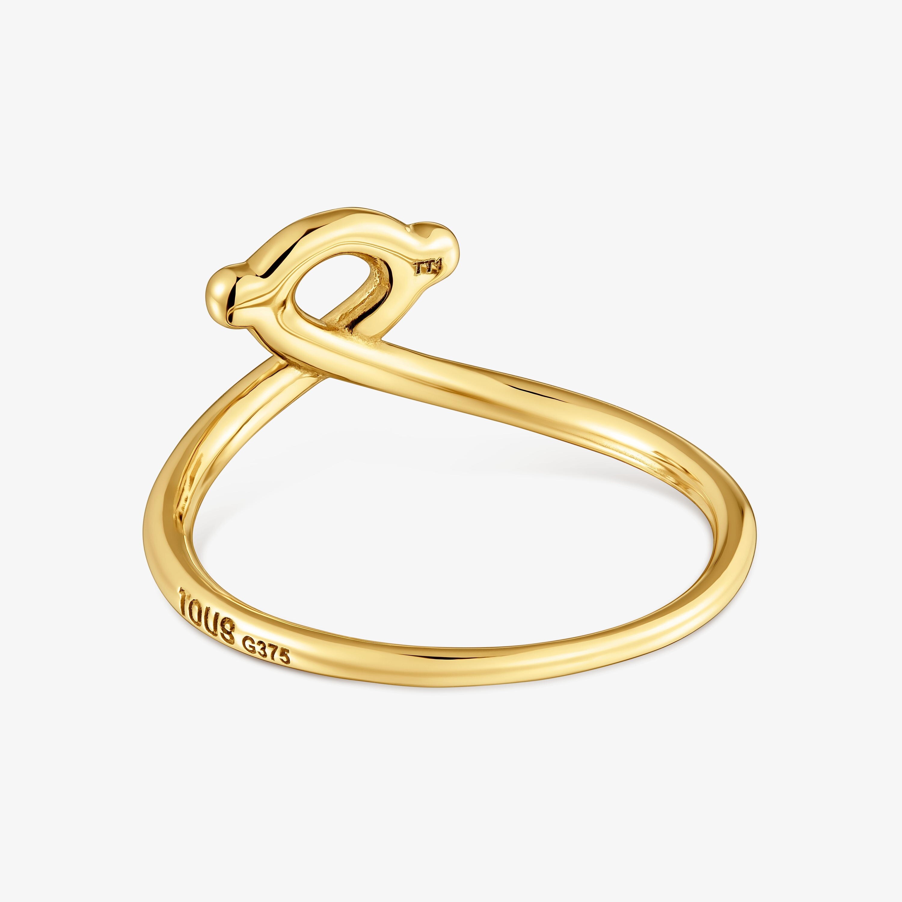 9kt gold bear-motif Ring TOUS Infinity
