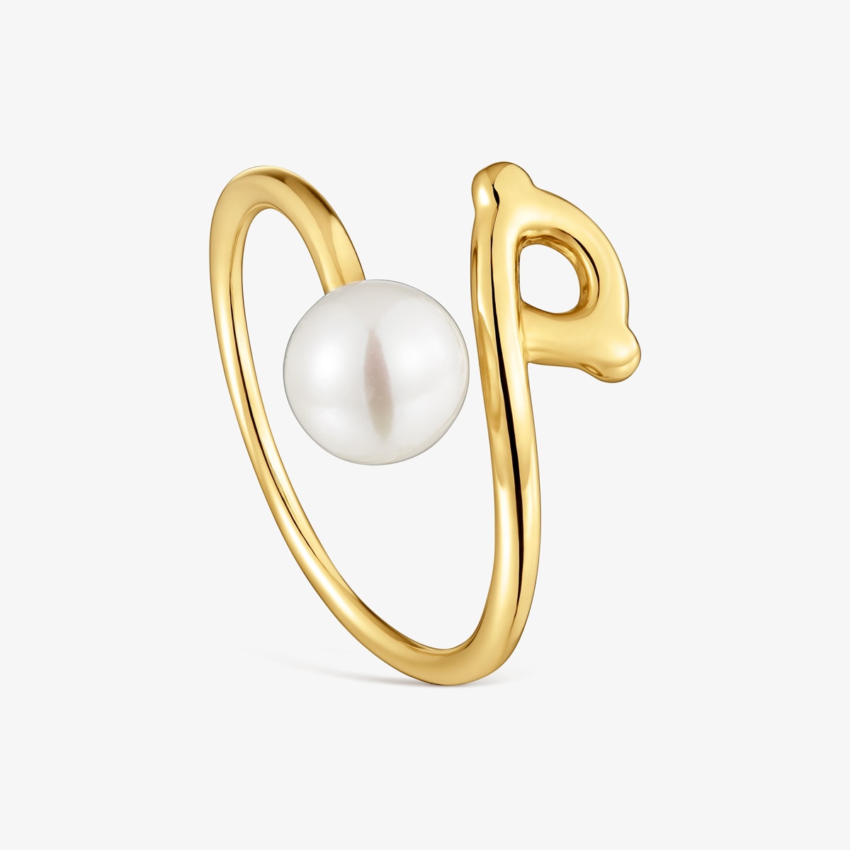 Tous - Anillo De Oro 9 Kt Motivo Oso Y Perla Cultivada Tous Infinity Talla 11